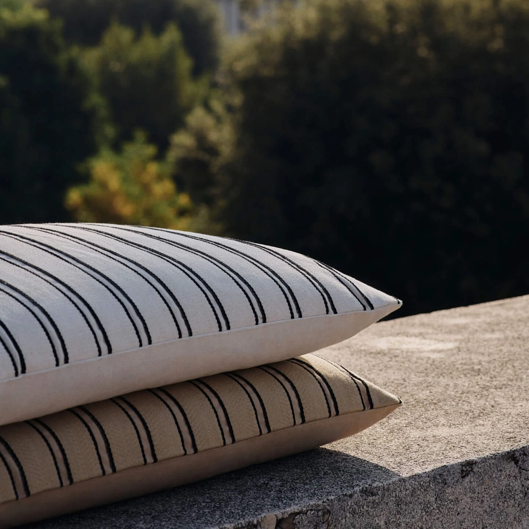 FERM LIVING Twill Cushion, Off-White/Black - Image 4