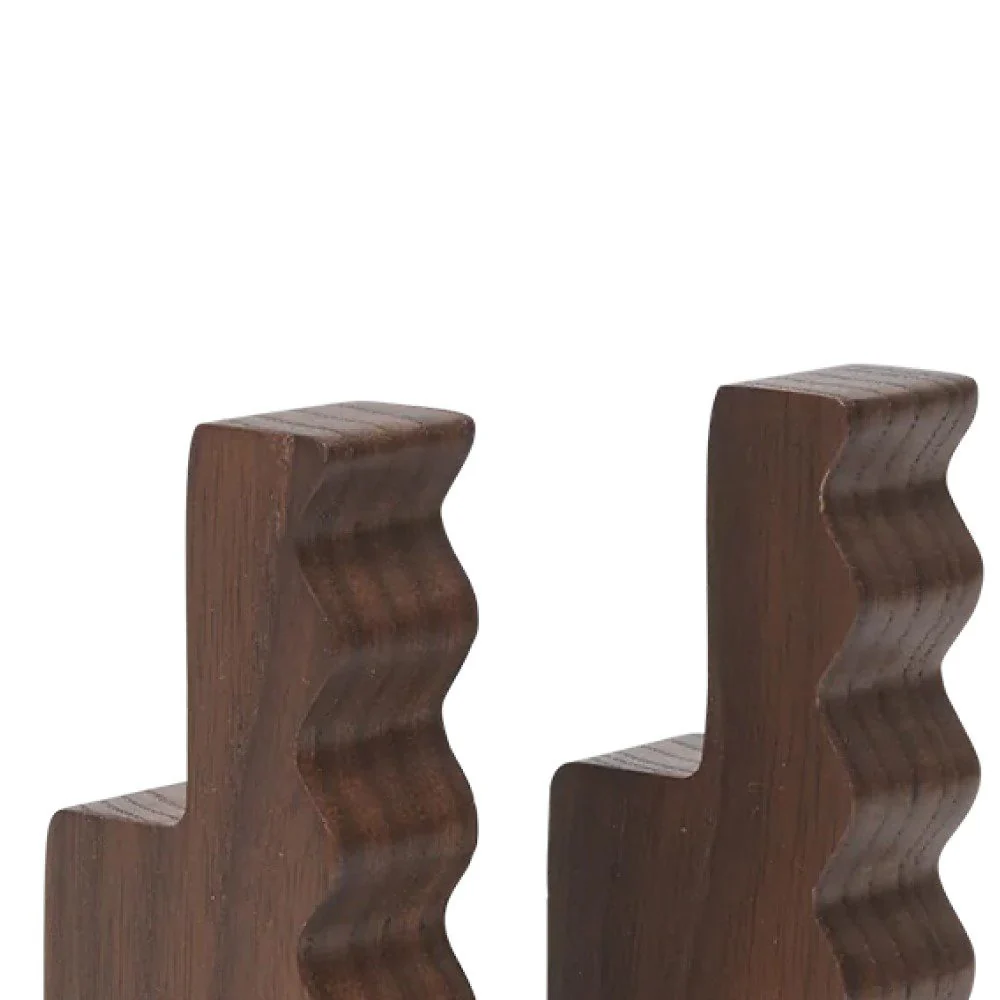 FERM LIVING Unda Hooks, Dark Brown (Set of 2) - Image 3
