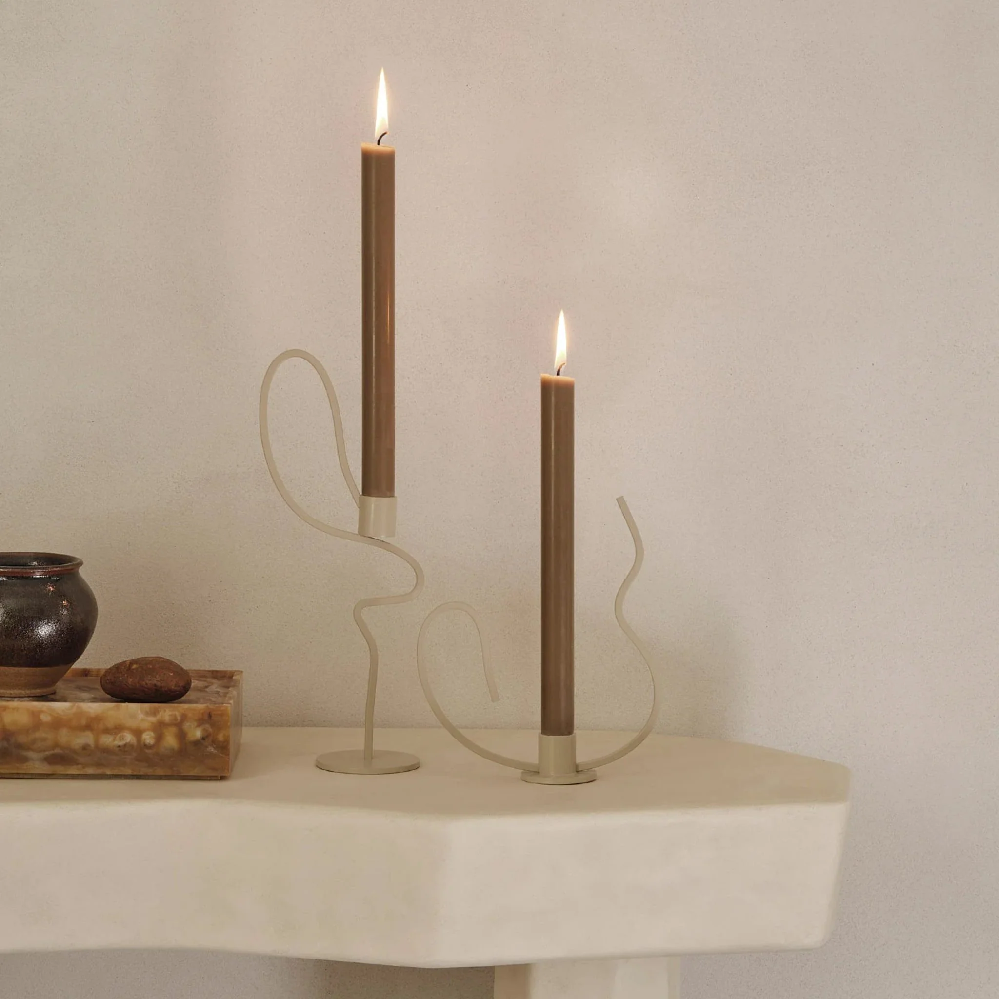 FERM LIVING Valse Candle Holder, Low, Cashmere - Image 5