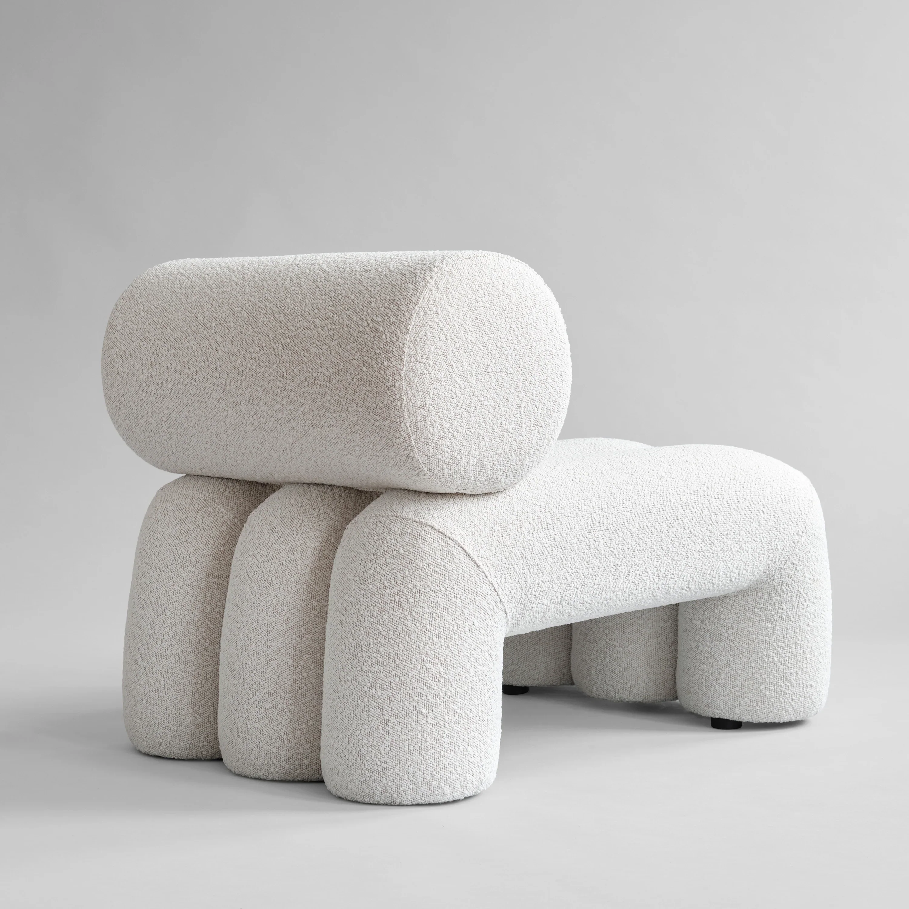 101 COPENHAGEN Foku Lounge Chair, Off-White Bouclé - Image 3