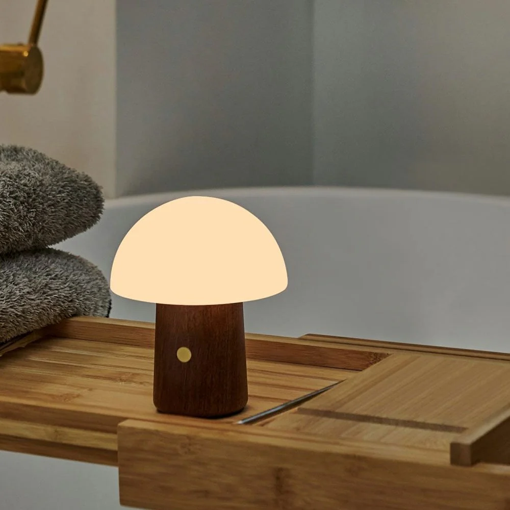GINGKO Alice Mushroom LED Lamp Wireless, Mini, Walnut - Image 3