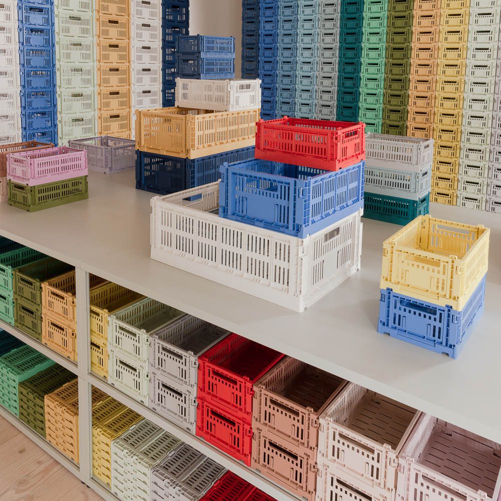 HAY Colour Storage Crate V2, Small, Dusty Blue - Image 3