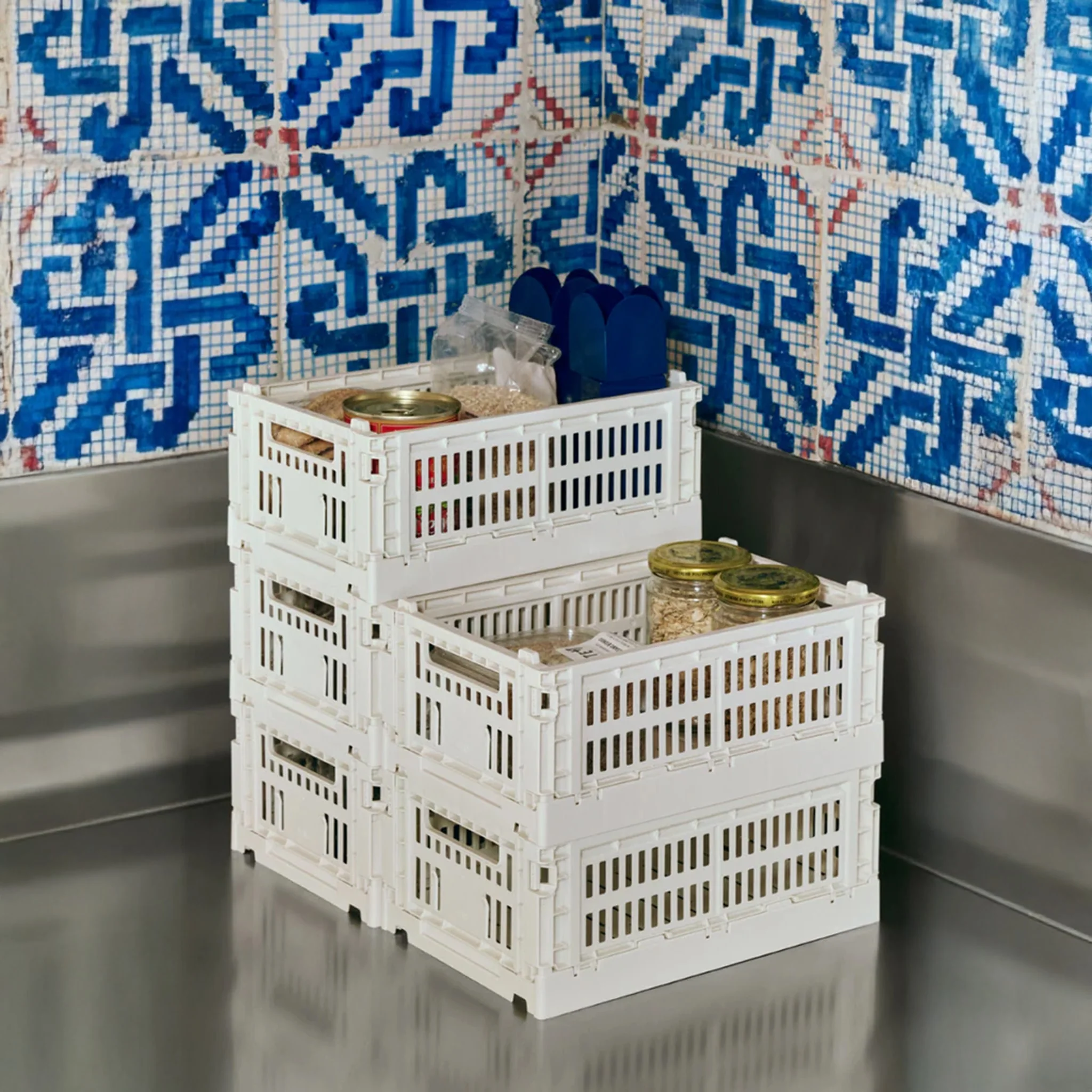 HAY Colour Storage Crate V2, Small, Off White - Image 2