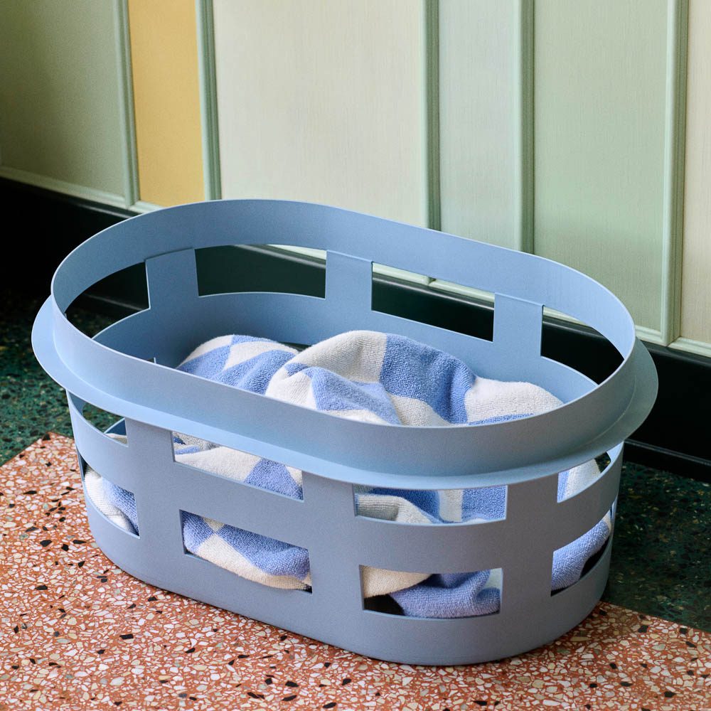 HAY Washing Laundry Basket, Soft Blue - Image 4