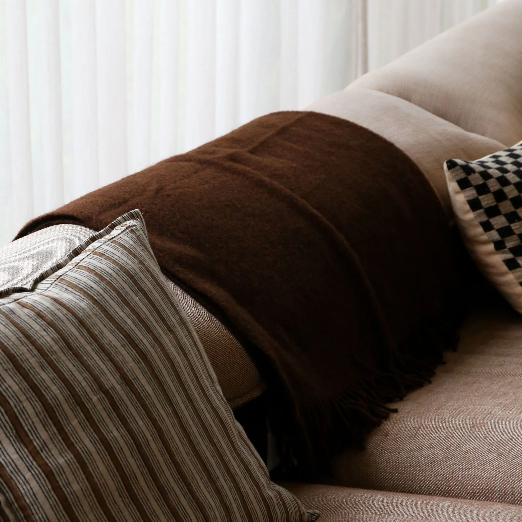 KLIPPAN Gotland Wool Throw Blanket, Walnut - Image 2