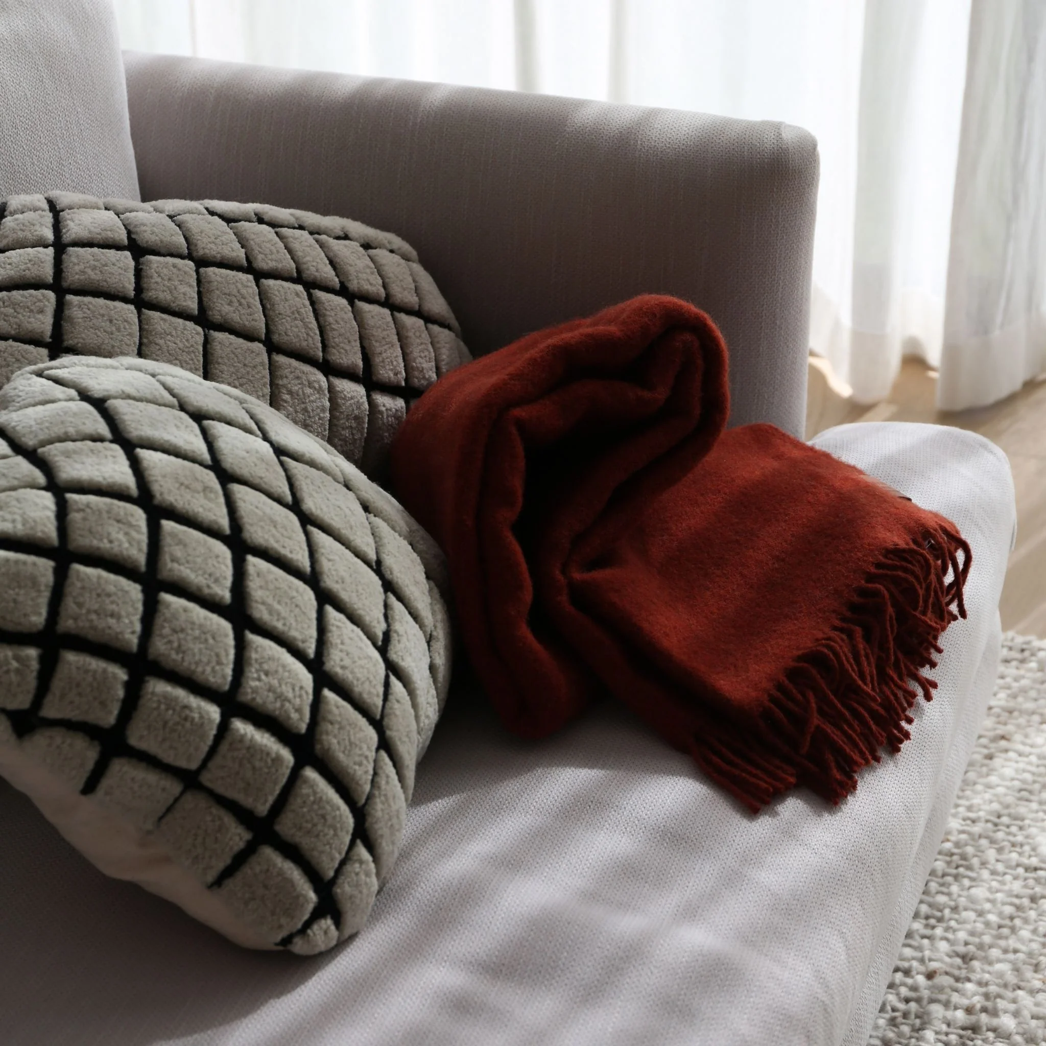 KLIPPAN True Wool Throw Blanket, Rust - Image 2