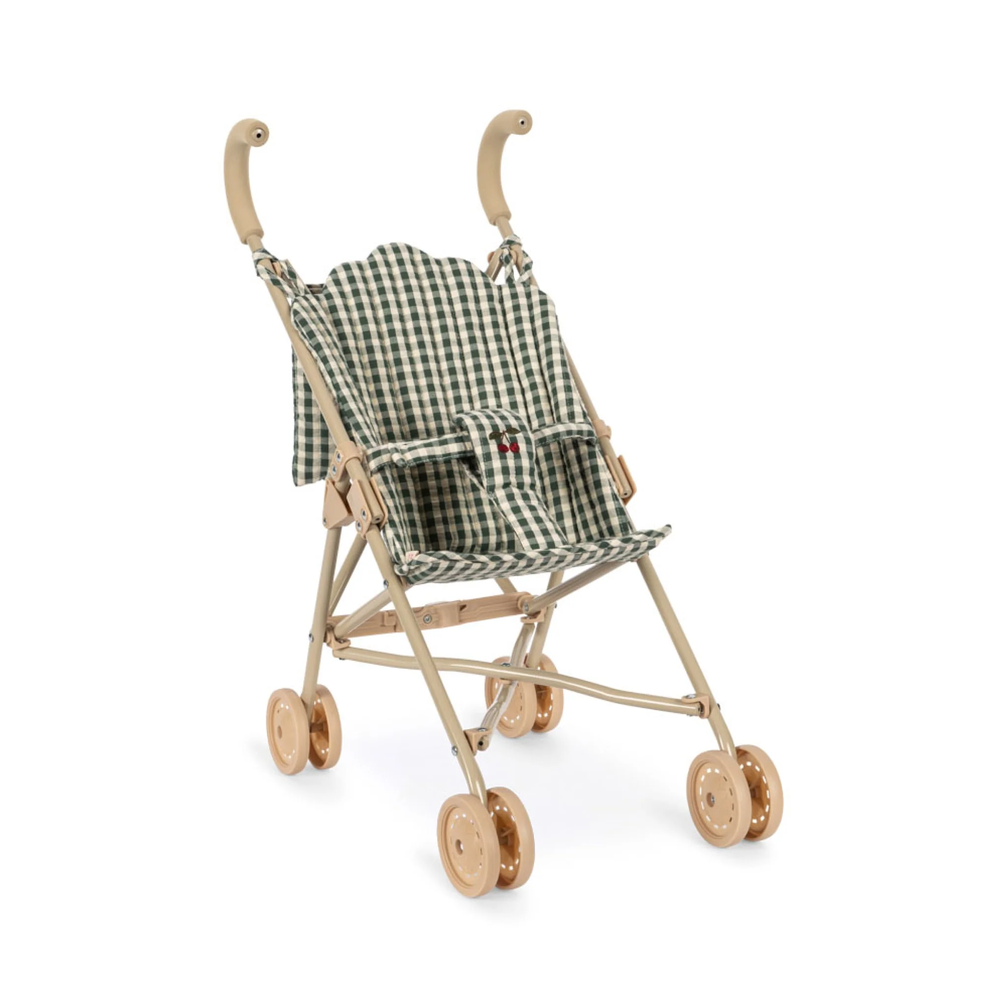 KONGES SLØJD Doll Stroller, Smoke Pine Check - Image 6