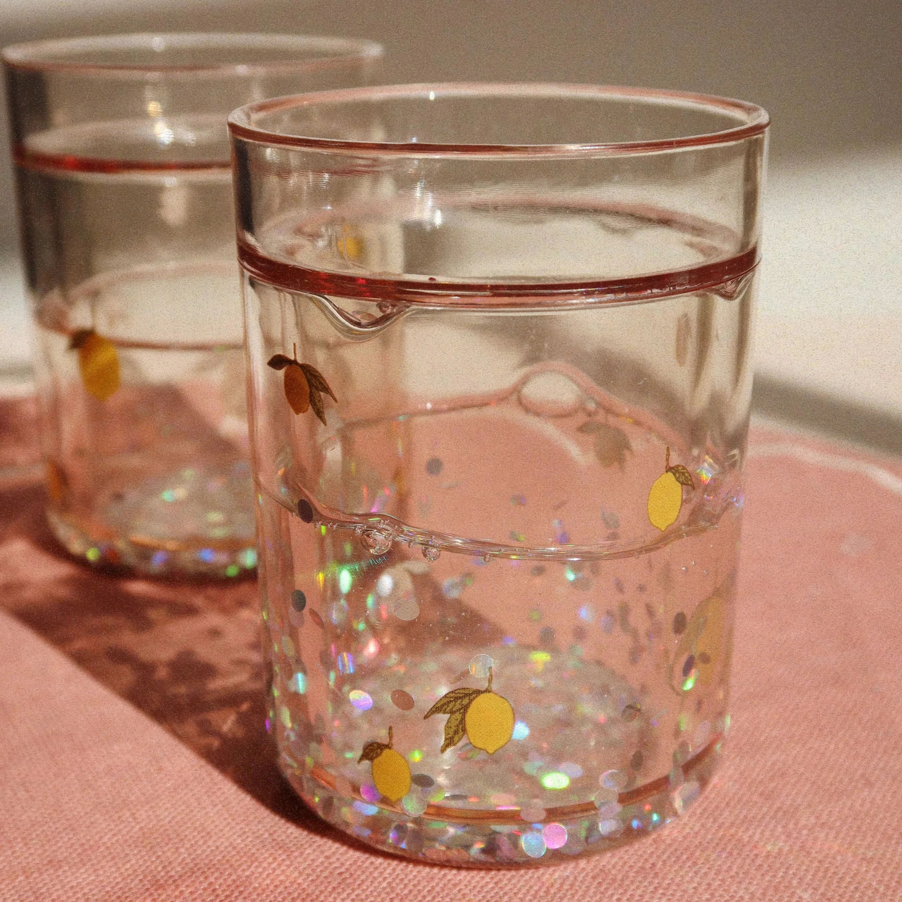 KONGES SLØJD Kids Glitter Cups, Lemon (Set of 2) - Image 3
