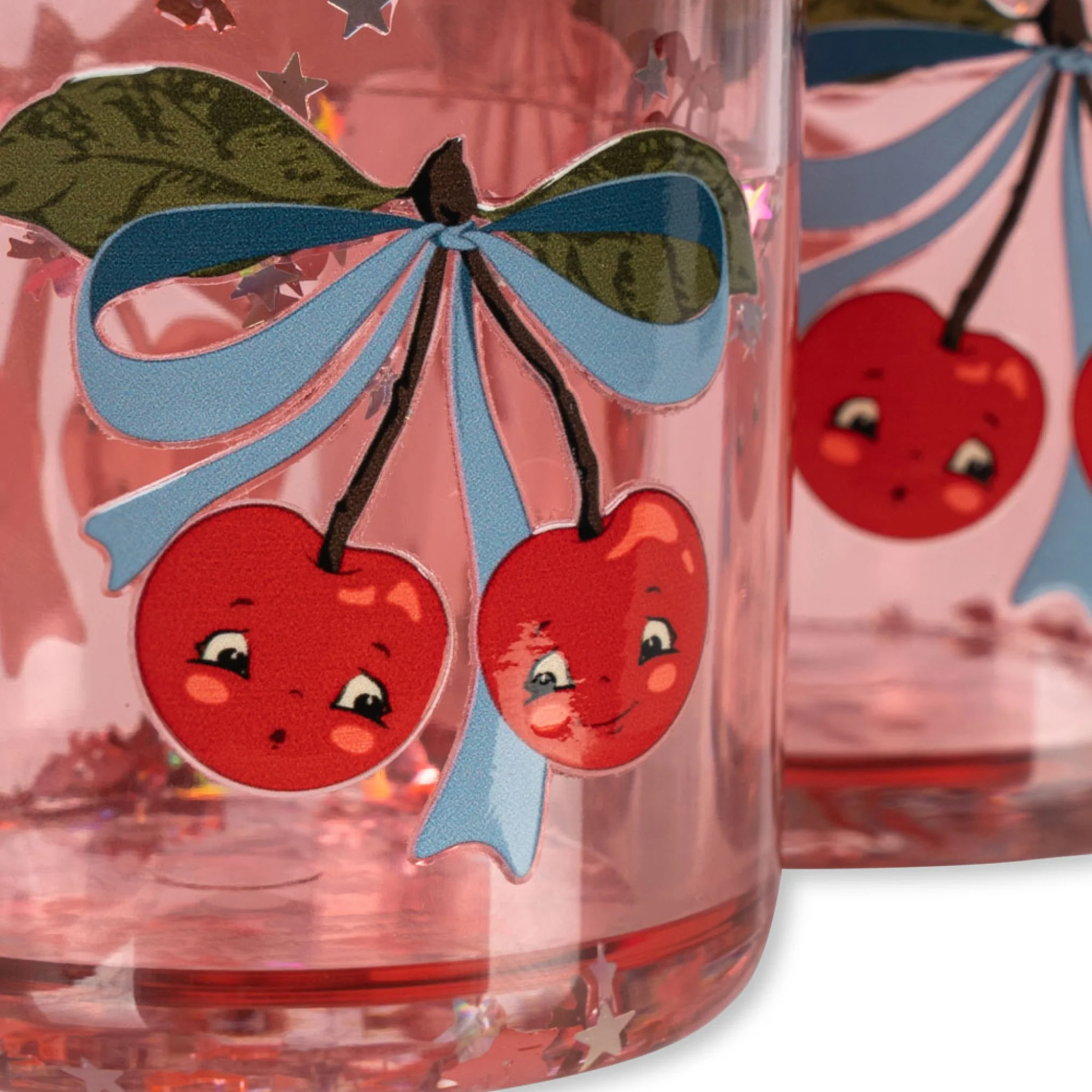 KONGES SLØJD Kids Glitter Cups, Cherry Bow (Set of 2) - Image 2