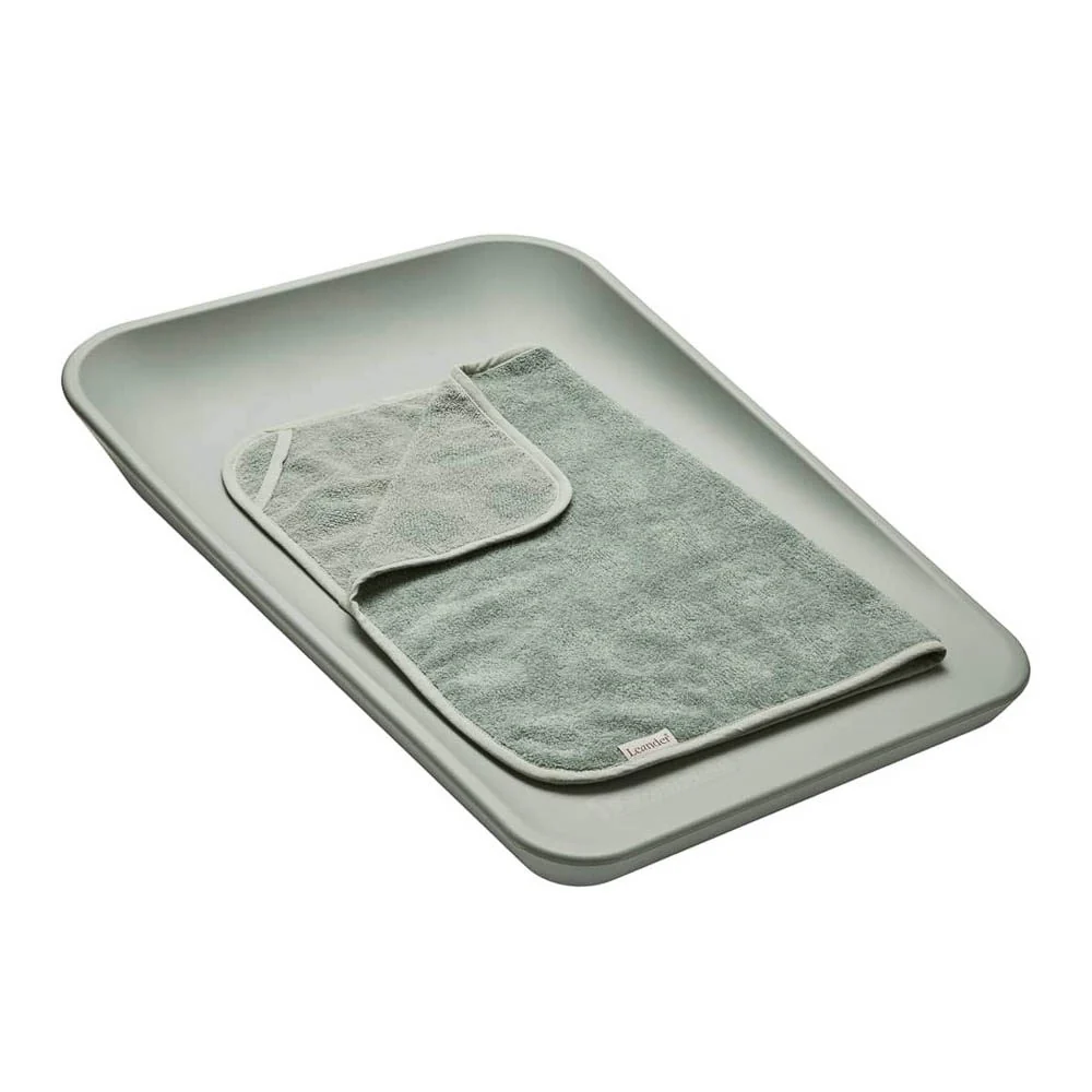 LEANDER Matty Organic Topper, Dots, Sage Green - Image 3