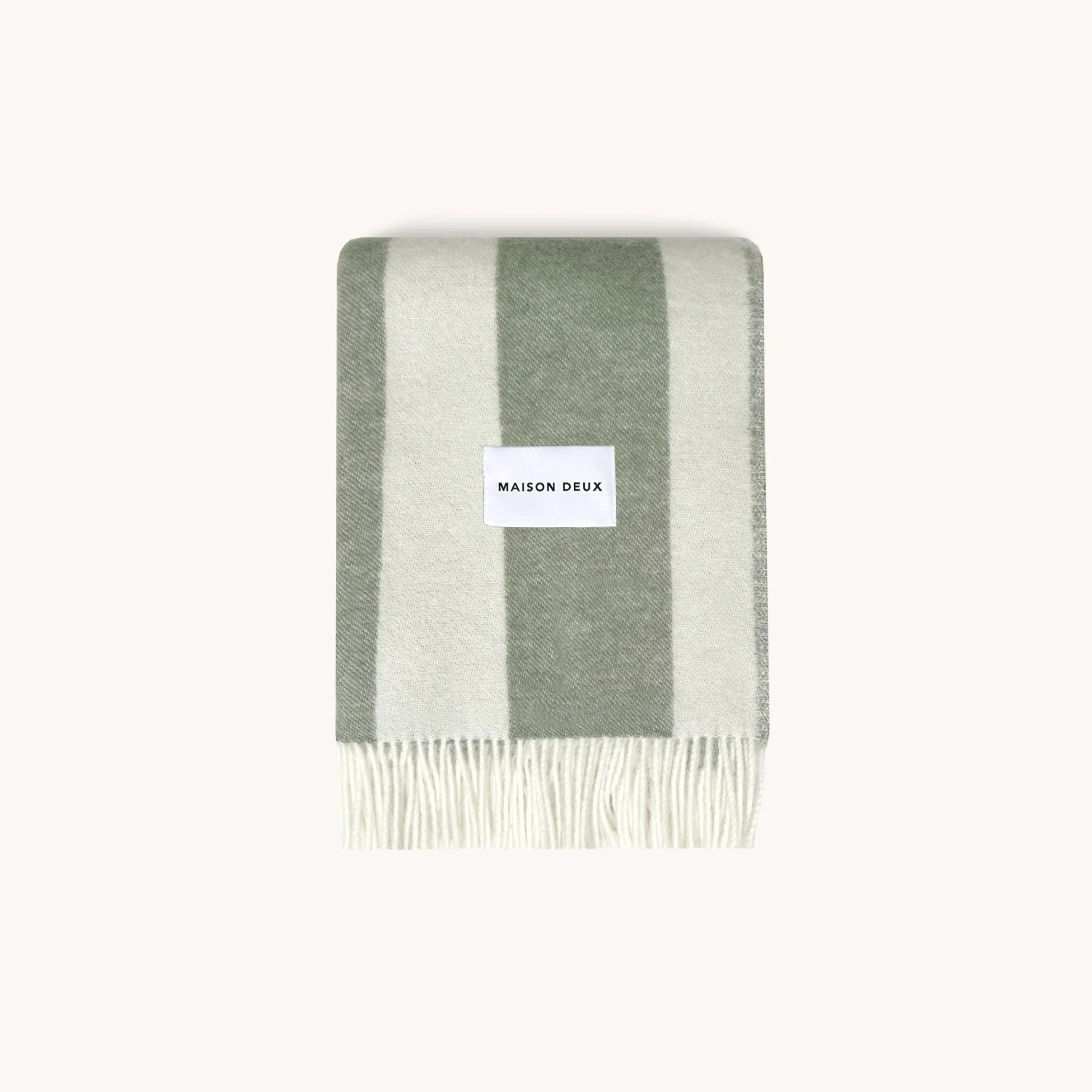 MAISON DEUX Rough Stripe Blanket, 130x200cm, Agave - Image 2