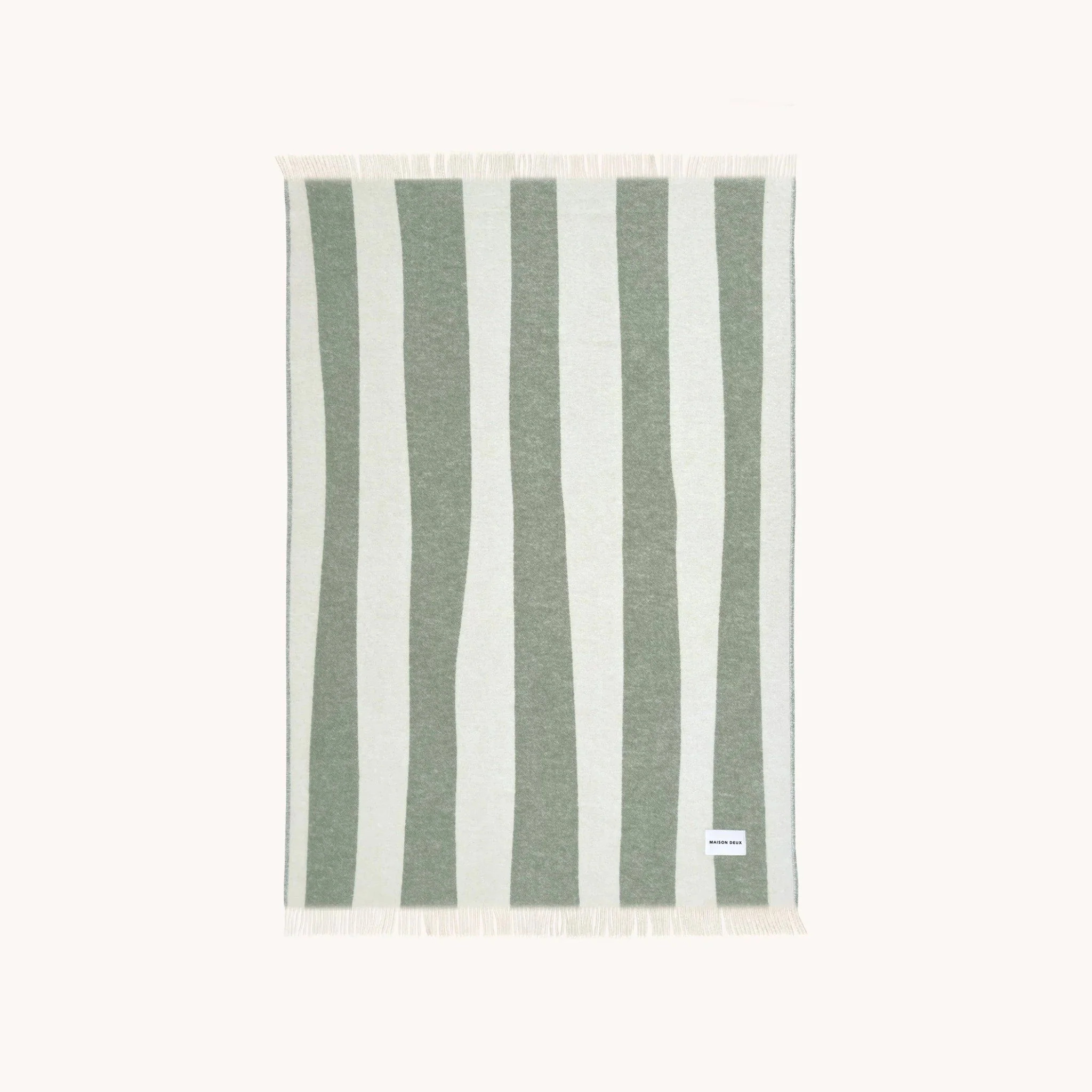 MAISON DEUX Rough Stripe Blanket, 130x200cm, Agave - Image 3