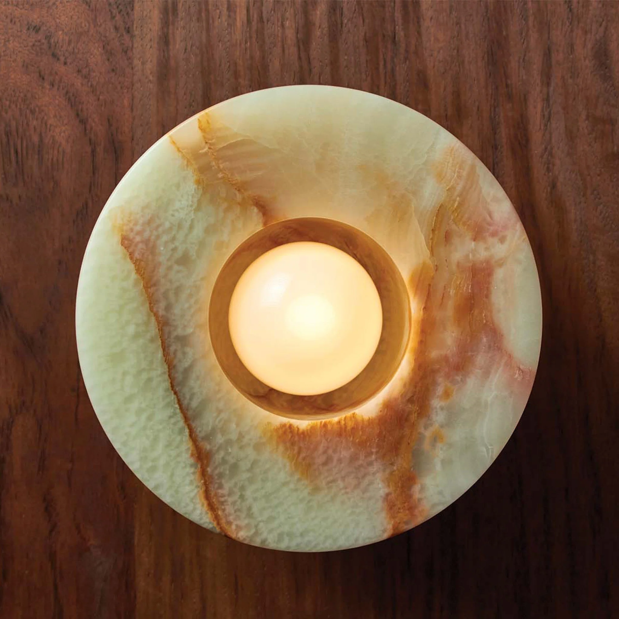 PRE-ORDER │ MARZ DESIGNS Aurelia Surface Sconce, Jade Onyx/Brass - Image 2