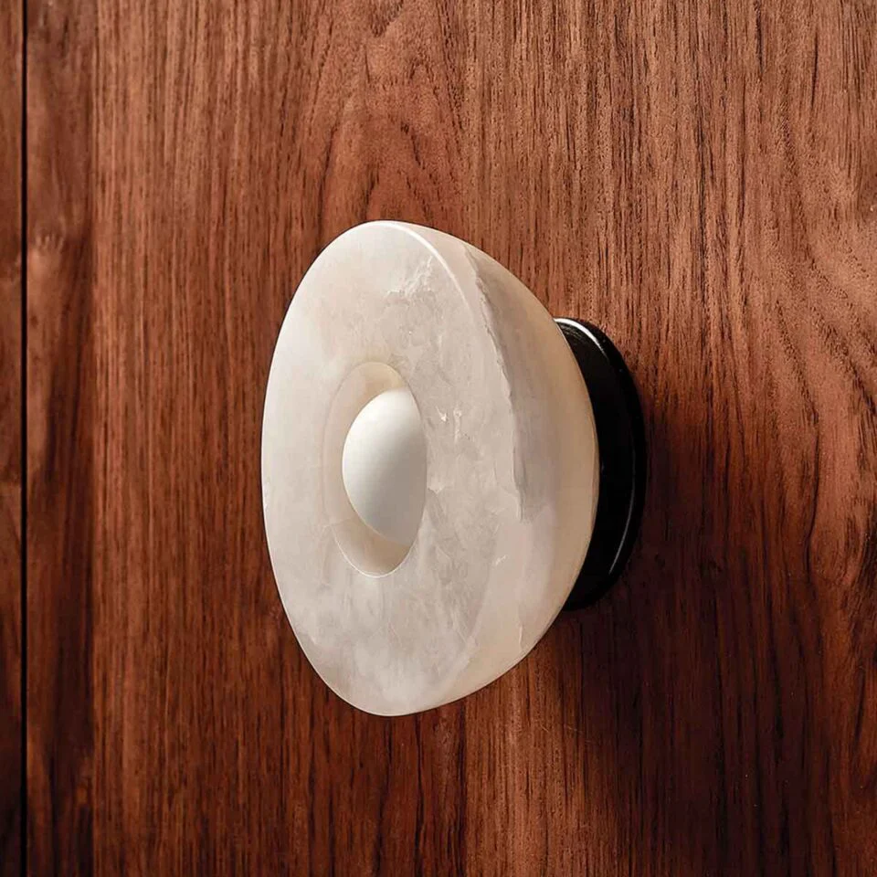 PRE-ORDER │ MARZ DESIGNS Aurelia Surface Sconce, White Onyx/Brushed Black - Image 4