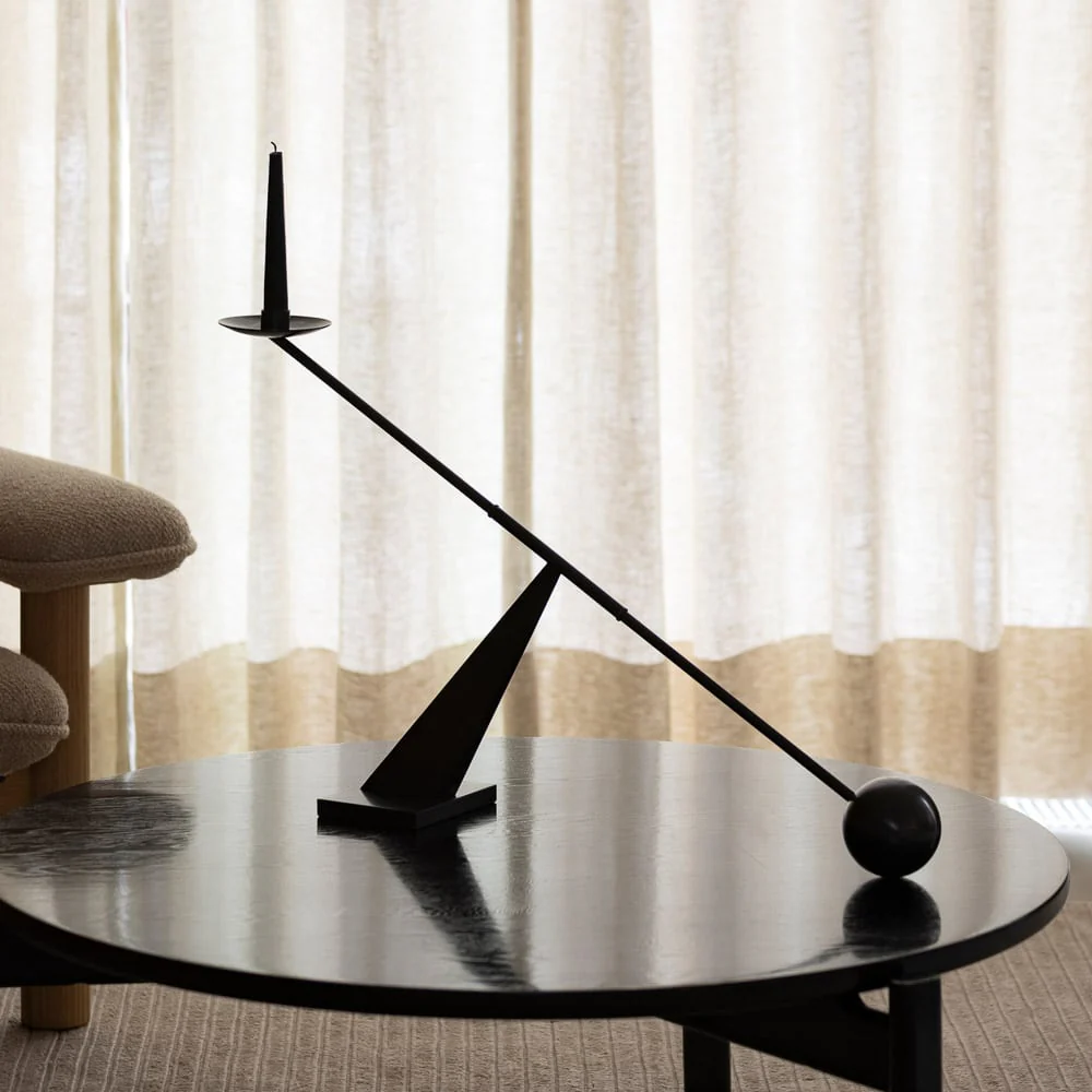 AUDO CPH Interconnect Candle Holder, W70cm, Black Steel - Image 4