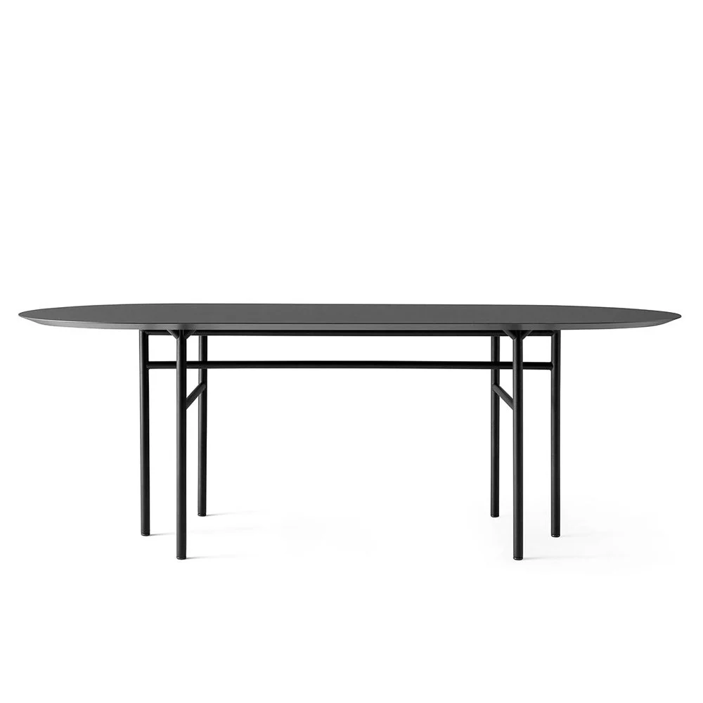 PRE-ORDER ¦ AUDO CPH Snaregade Dining Table, Oval, Black Steel/Charcoal Linoleum