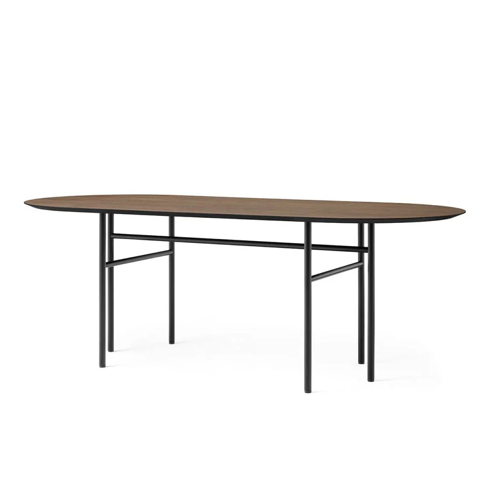 PRE-ORDER │ AUDO CPH Snaregade Dining Table, Oval, Black Steel/Dark Stained Oak