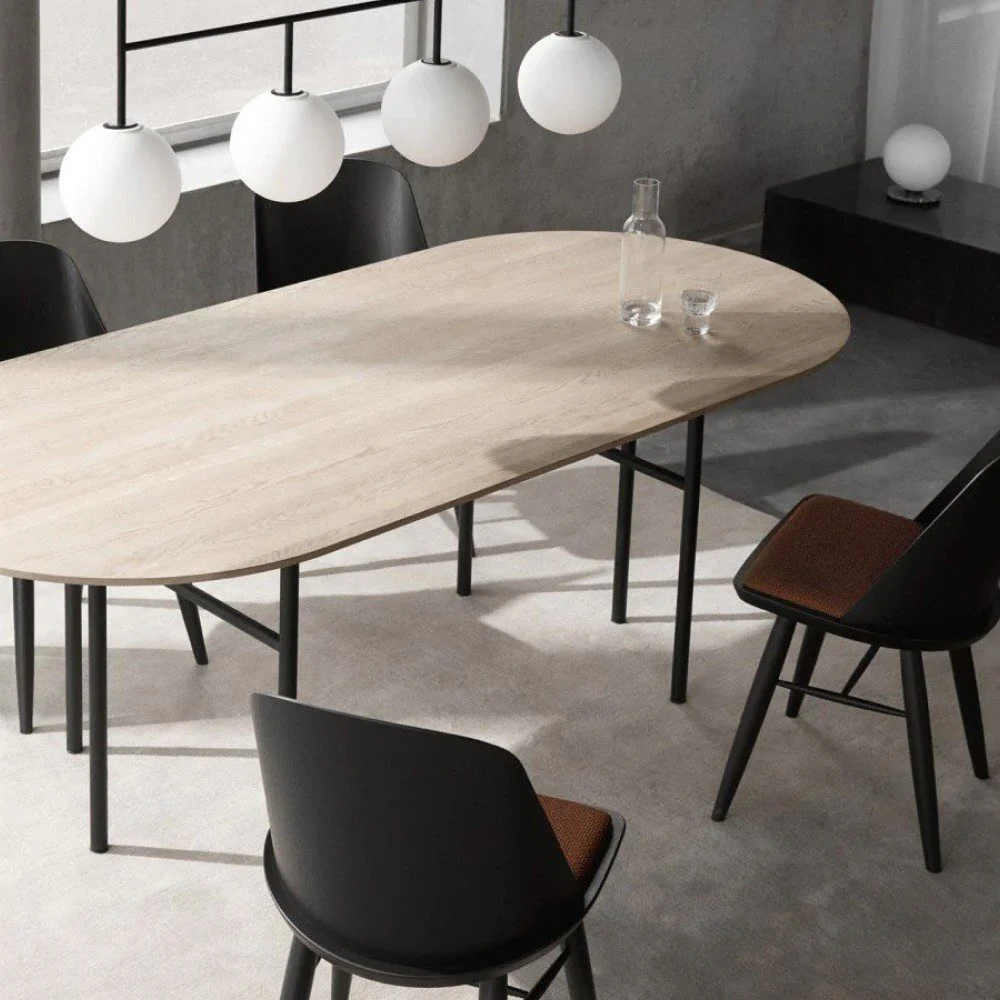 PRE-ORDER │ AUDO CPH Snaregade Dining Table, Oval, Black Steel/Dark Stained Oak - Image 3