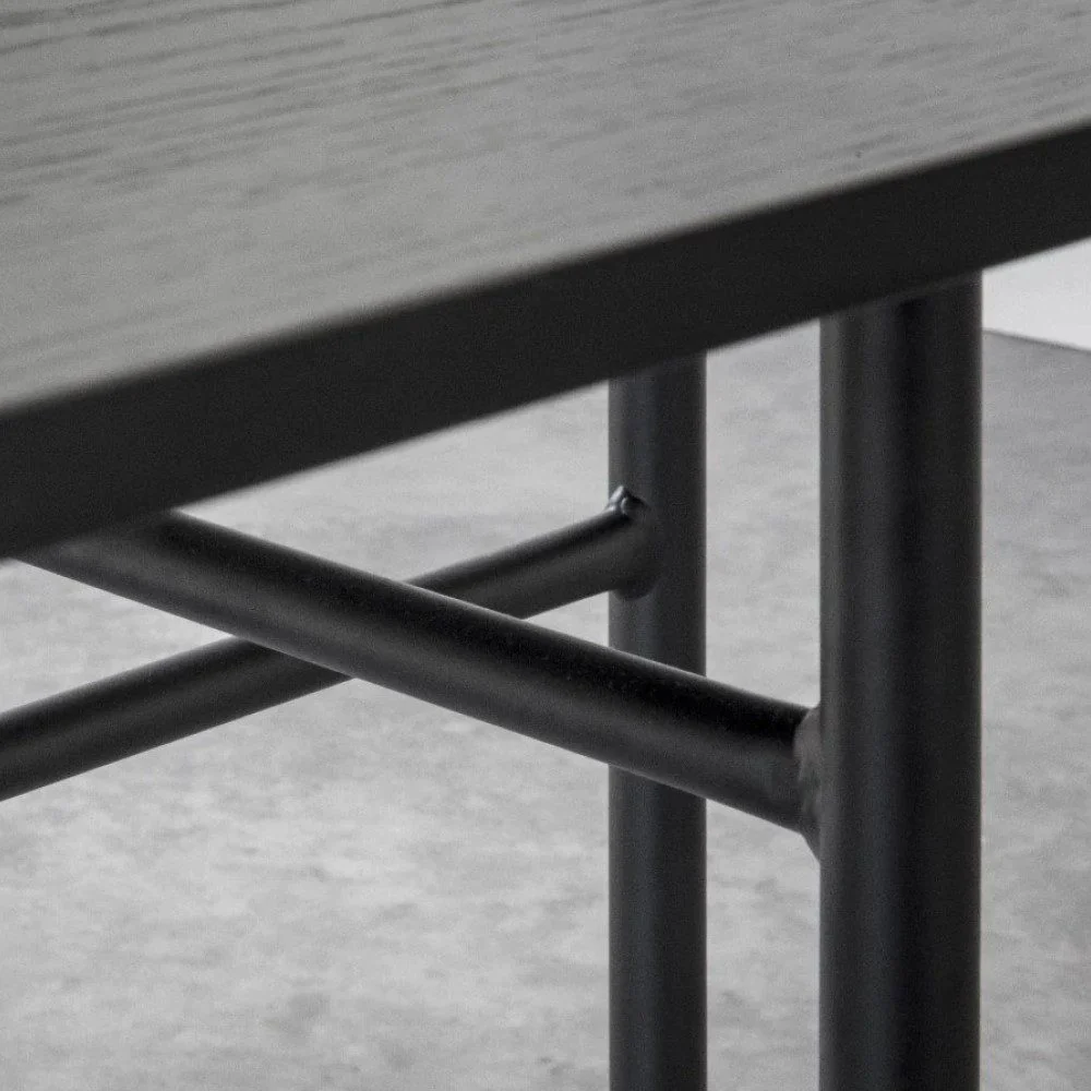 PRE-ORDER │ AUDO CPH Snaregade Dining Table, Rectangular, Black Steel Base/Dark Stained Oak - Image 3
