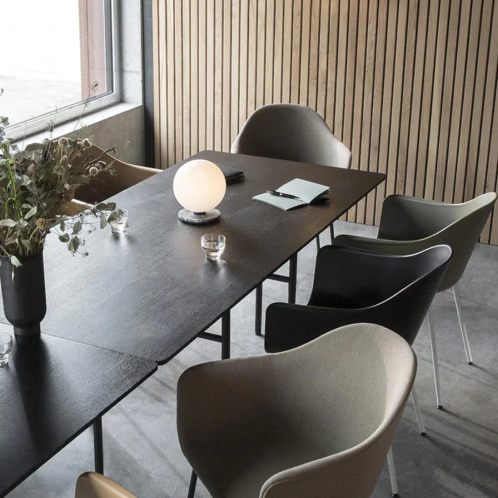 PRE-ORDER │ AUDO CPH Snaregade Dining Table, Rectangular, Black Steel Base/Dark Stained Oak - Image 4