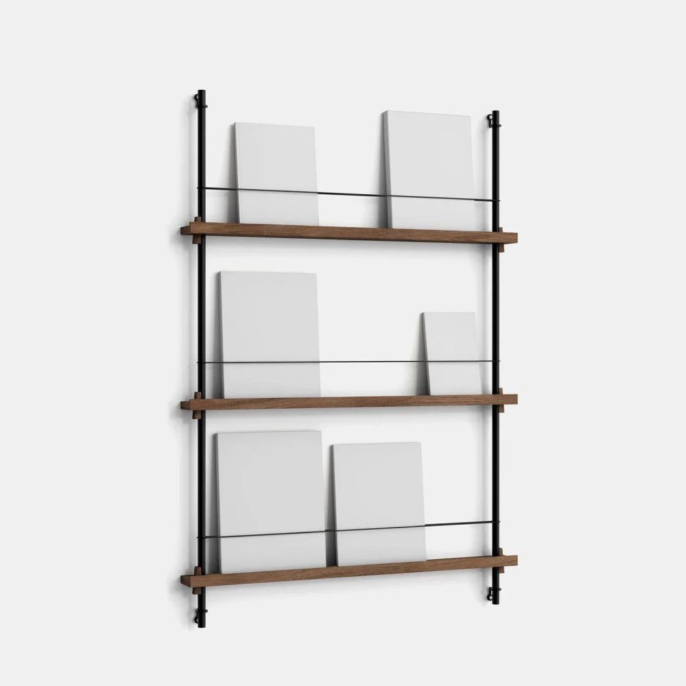 PRE-ORDER │ MOEBE Magazine Shelving, MS.115.1, Smoked Oak/Black - Image 2