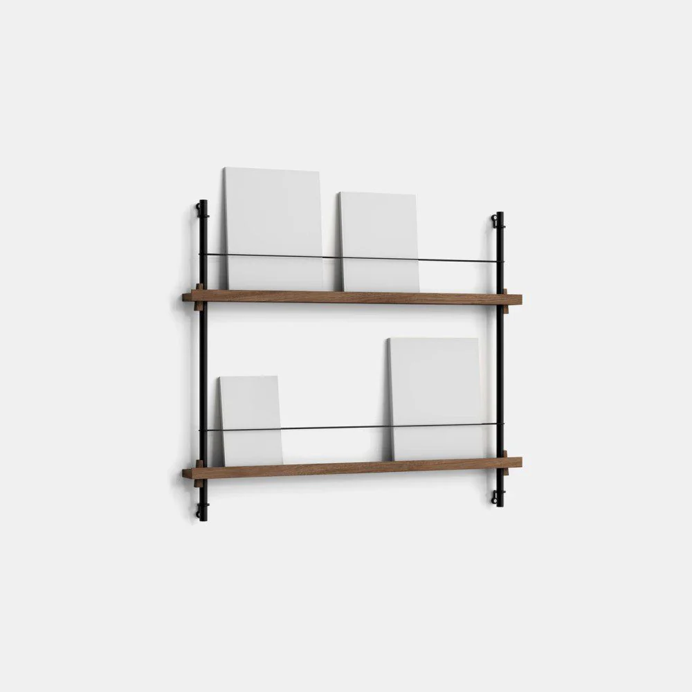 PRE-ORDER │ MOEBE Magazine Shelving, MS.65.1, Smoked Oak/Black