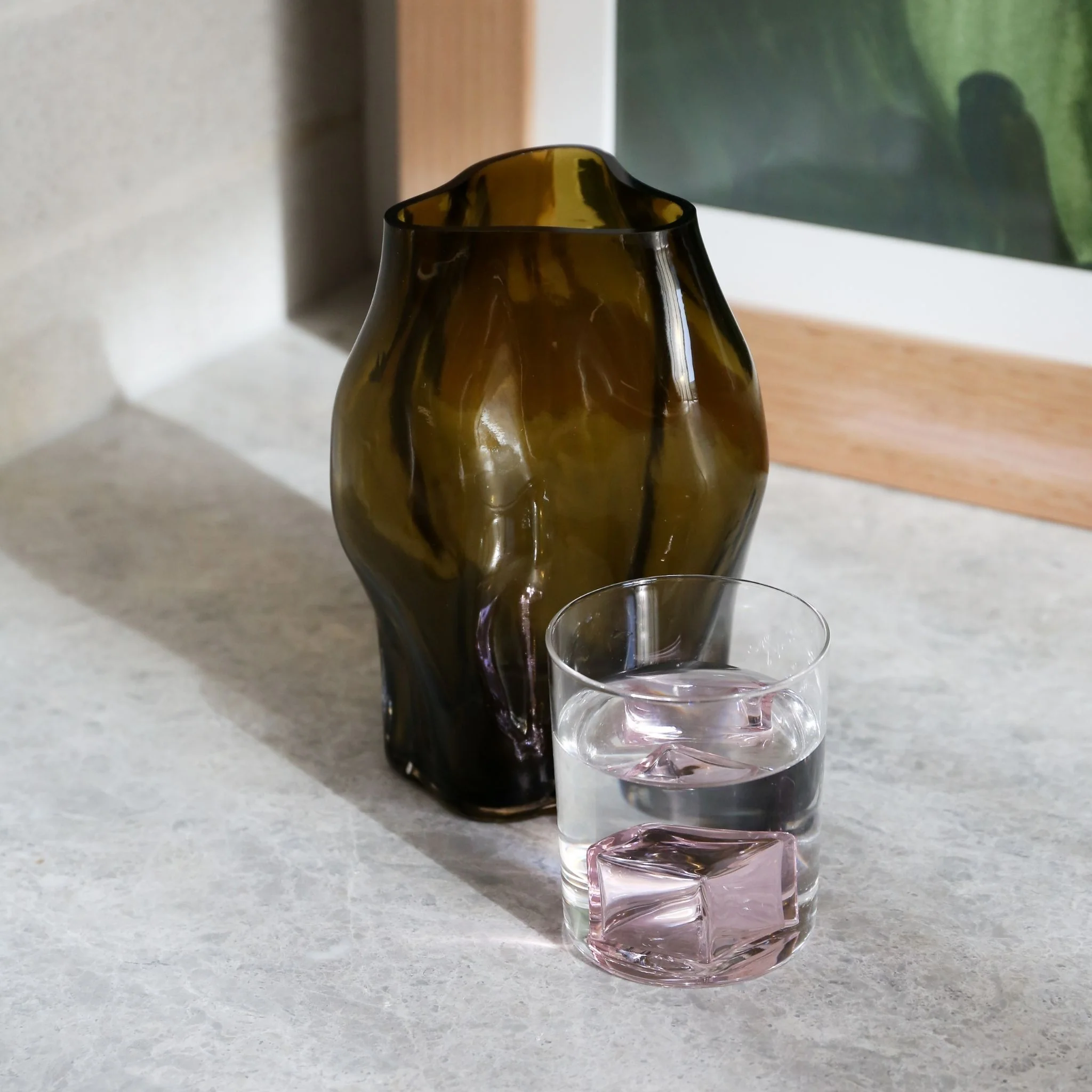 NEW WORKS Blaehr Vase Small, Smoked Green Glass - Image 3