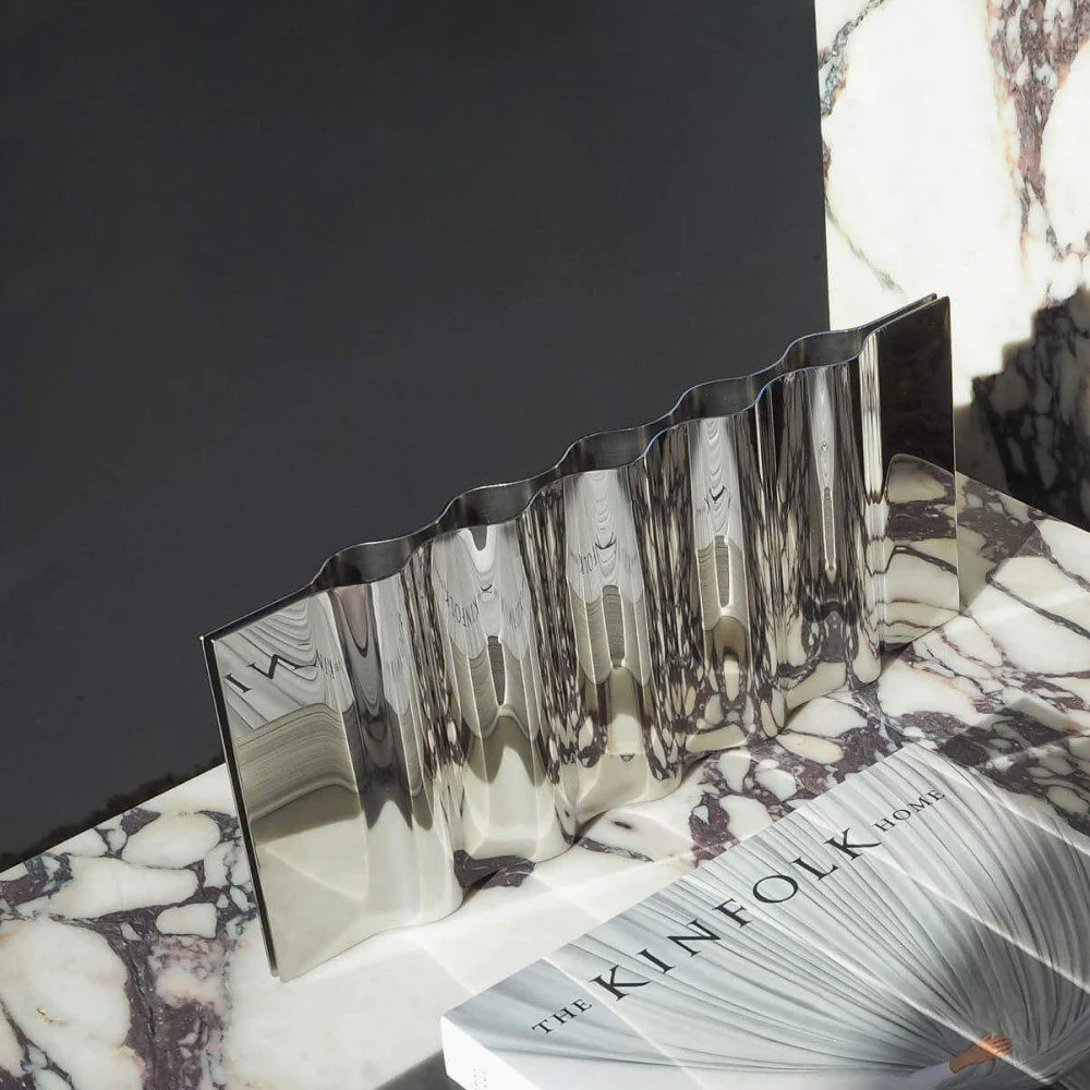 NEW WORKS Ripply Candle Holder, Stainless Steel - Image 9
