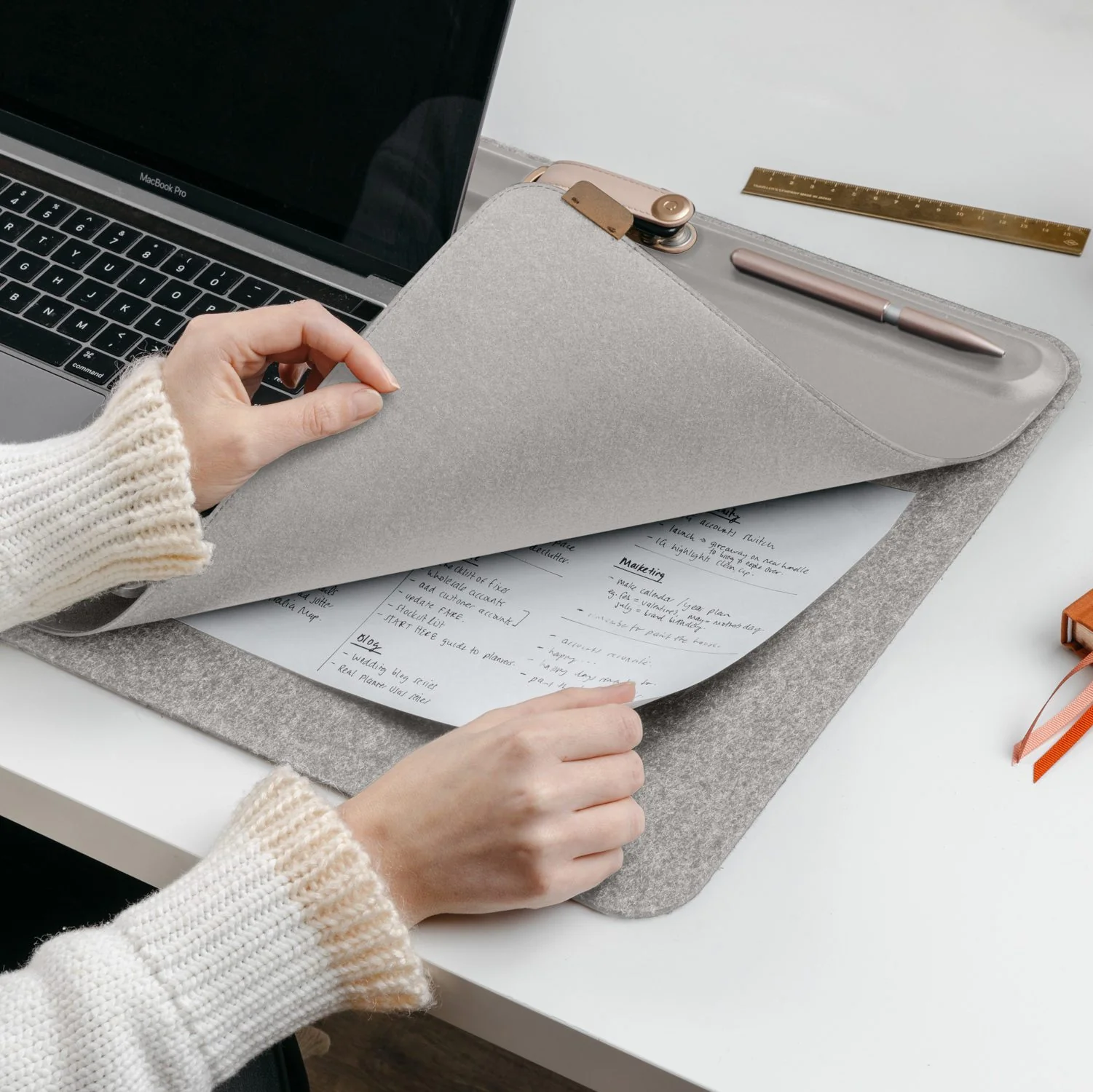 ORBITKEY Desk, Large, Mat Stone - Image 2