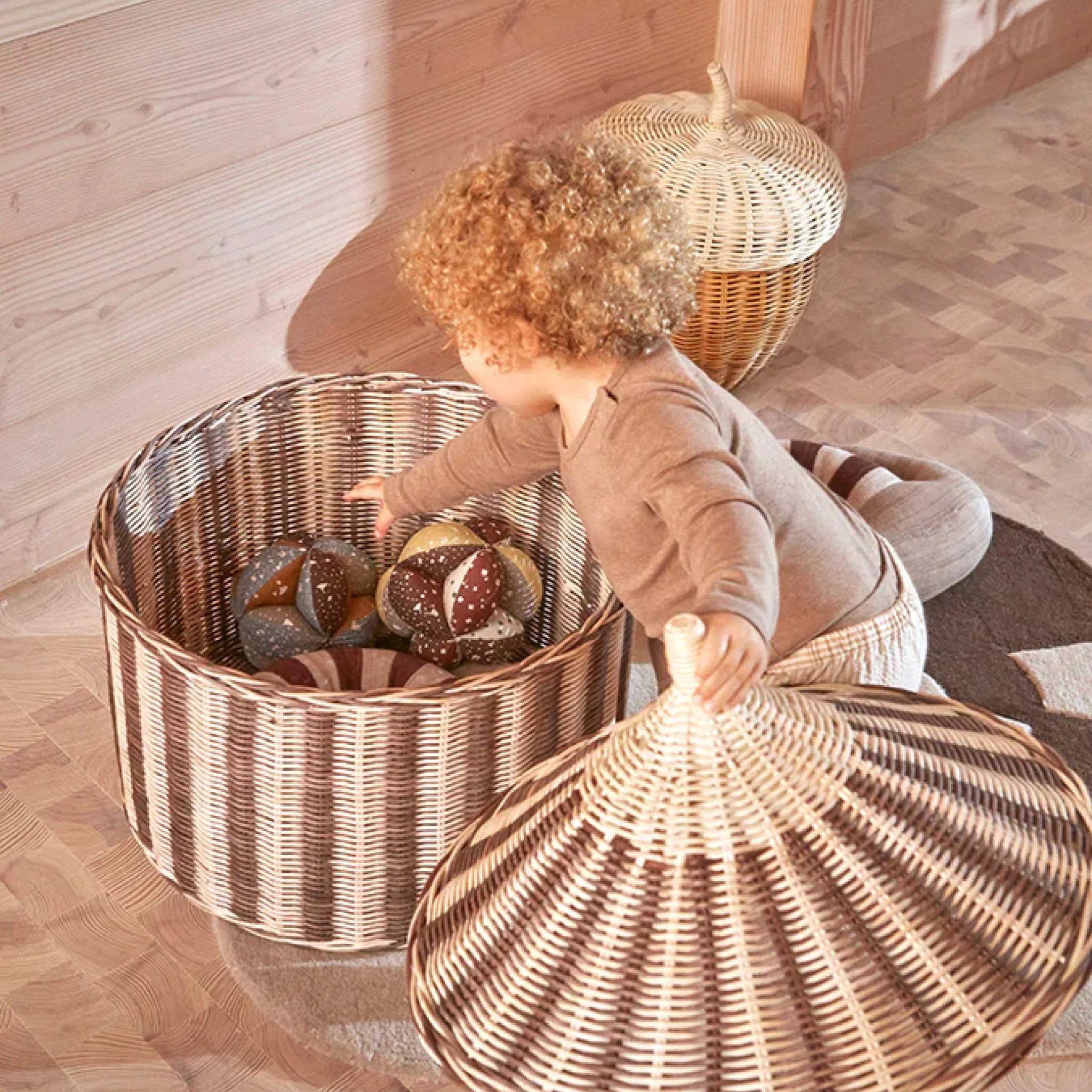 OYOY Circus Baskets, Nutmeg (Set of 2) - Image 2