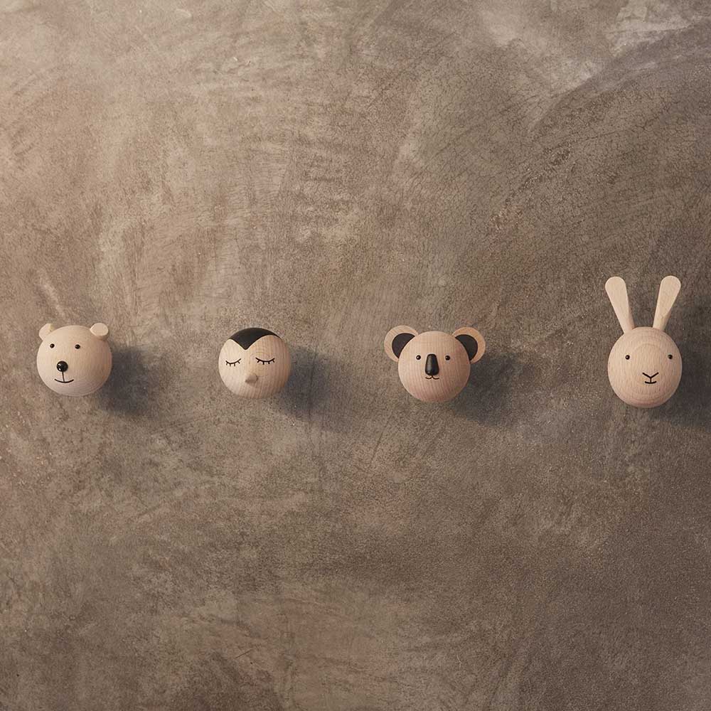 OYOY Mini Wall Hook, Rabbit Wood - Image 2