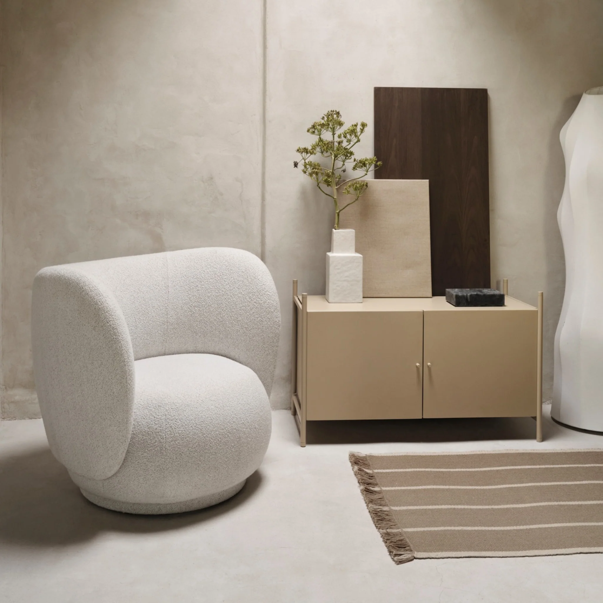 FERM LIVING Rico Lounge Chair, Boucle, Off-White - Image 2
