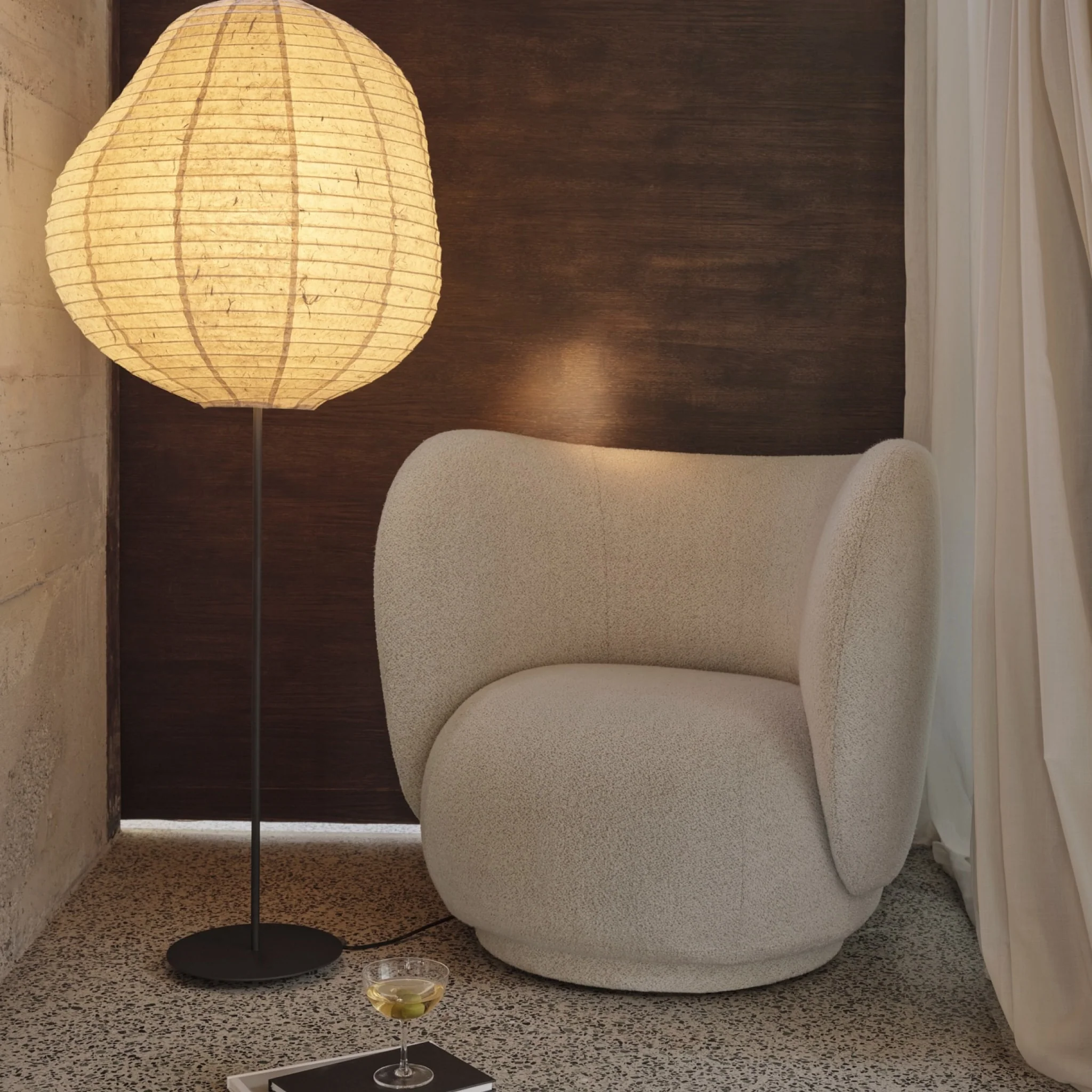 FERM LIVING Rico Lounge Chair, Boucle, Off-White - Image 3