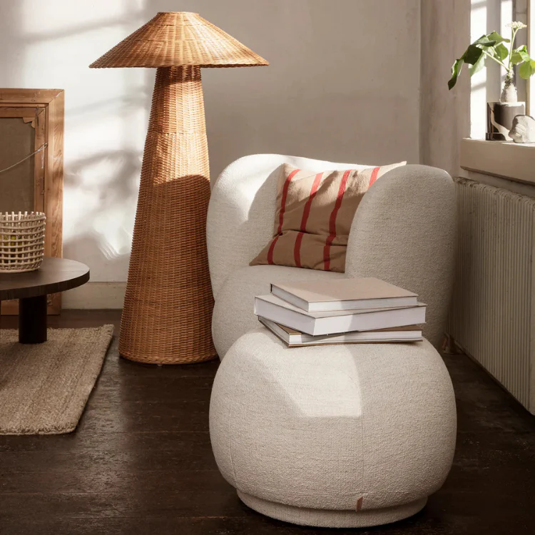 FERM LIVING Rico Pouf, Boucle, Off-White - Image 2