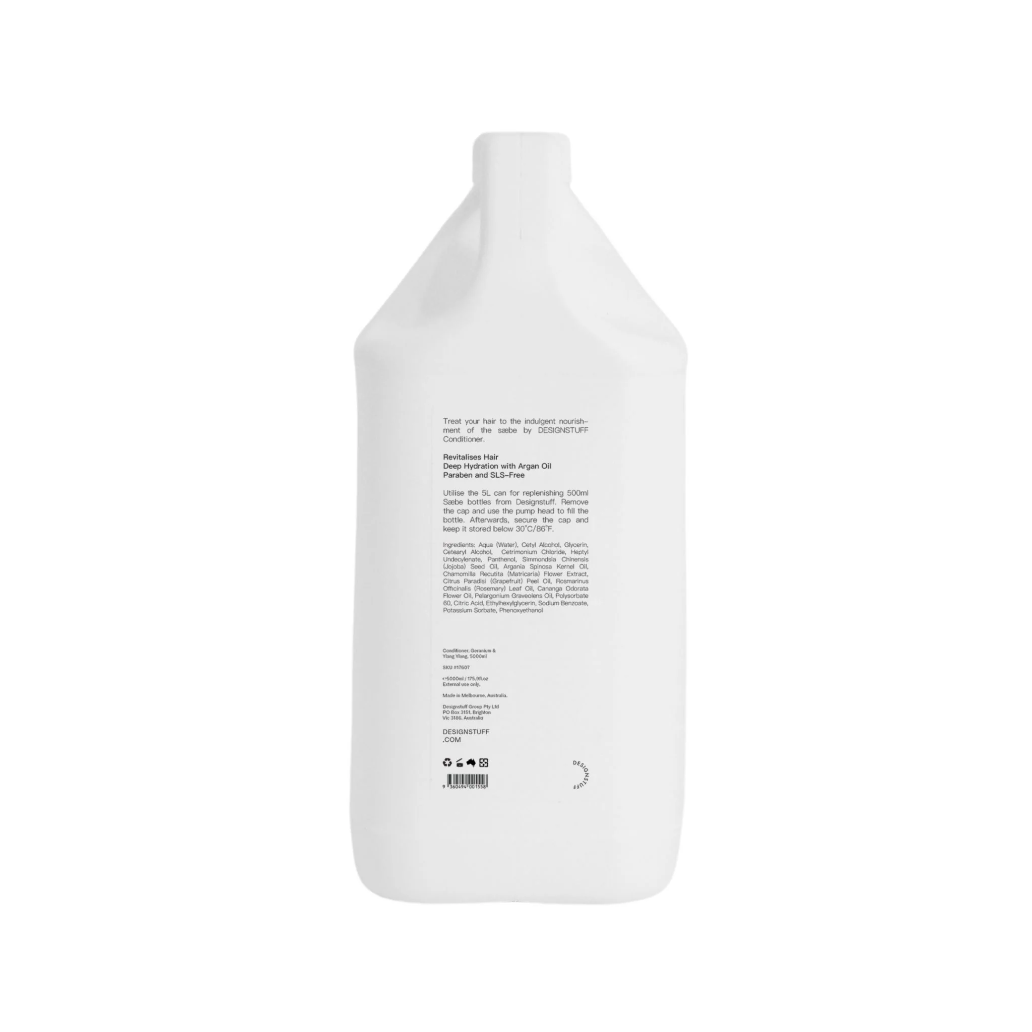 DESIGNSTUFF Saebe Conditioner Refill, Geranium & Ylang Ylang, 5L - Image 4