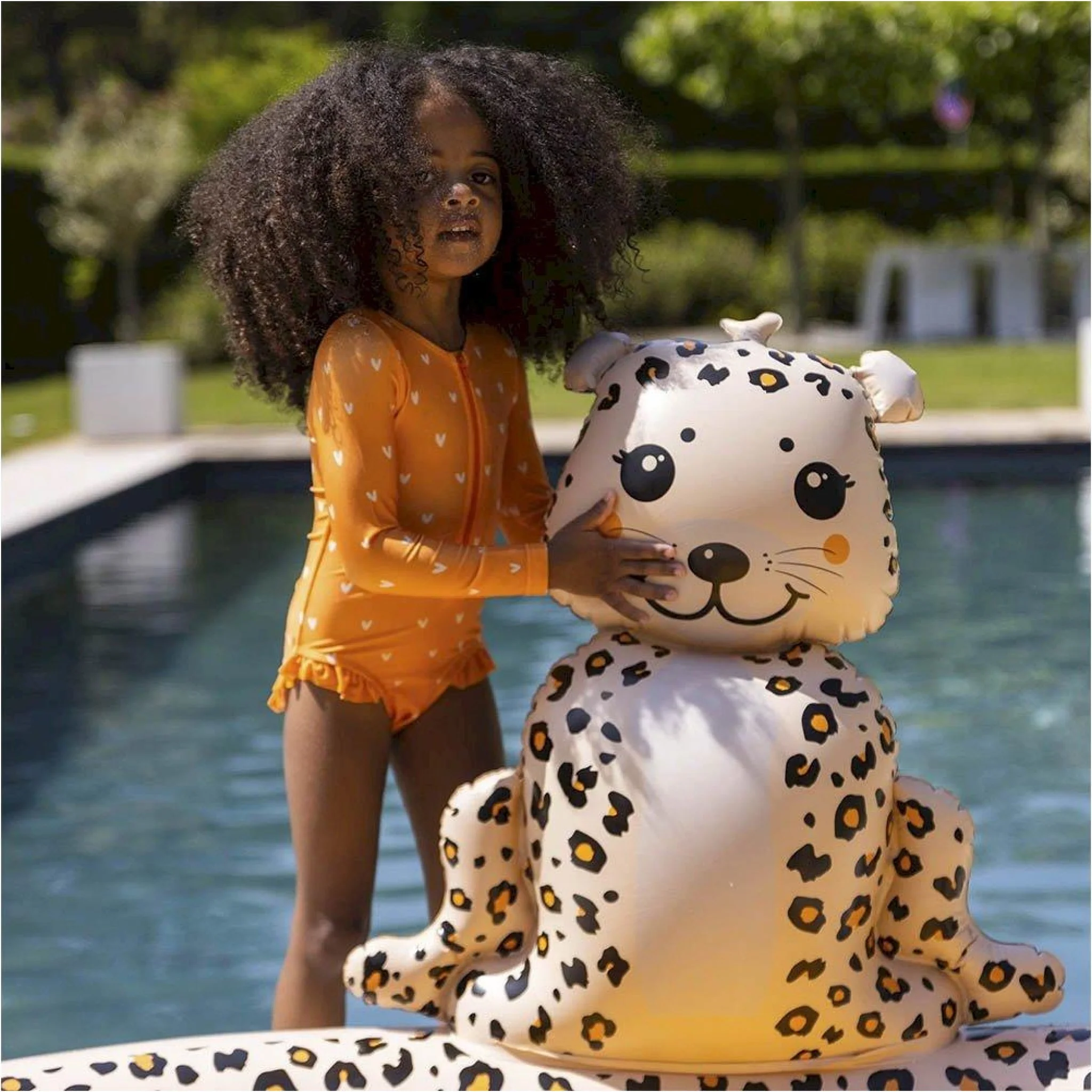 SWIM ESSENTIALS Inflatable Adventure Pool, Beige Leopard - Image 2