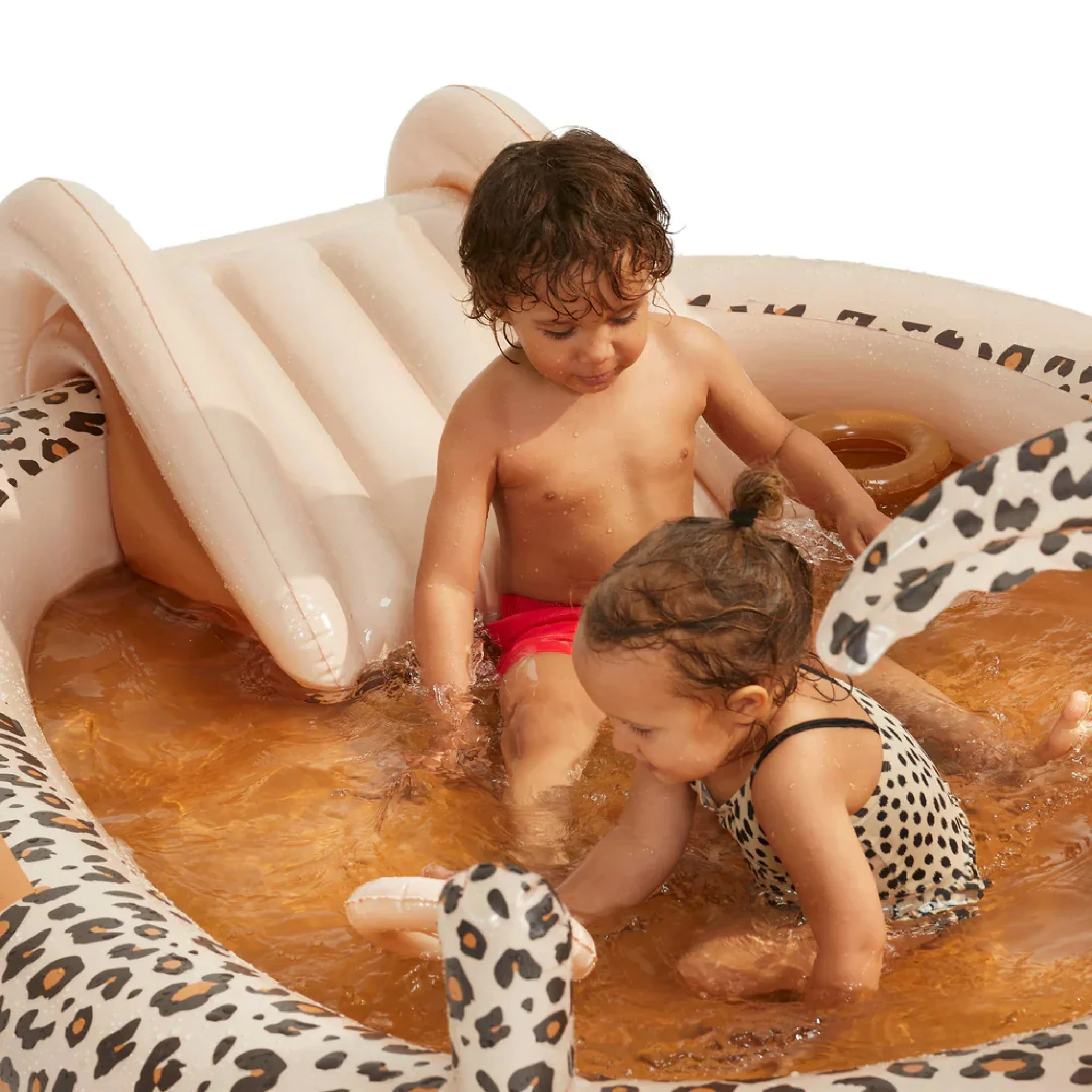 SWIM ESSENTIALS Inflatable Adventure Pool, Beige Leopard - Image 6