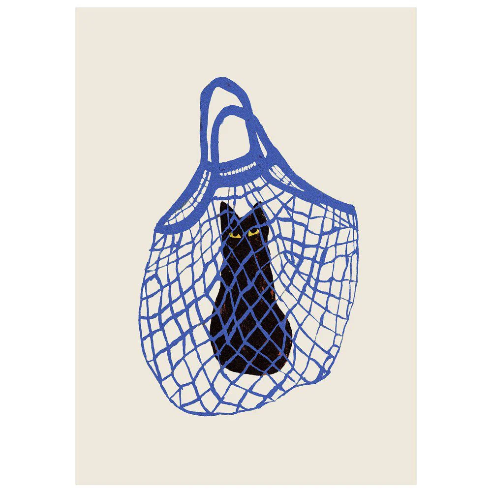 THE POSTER CLUB Chloe Purpero Johnson, Poster Art Print, The Cat’s In The Bag, 30x40cm - Image 5