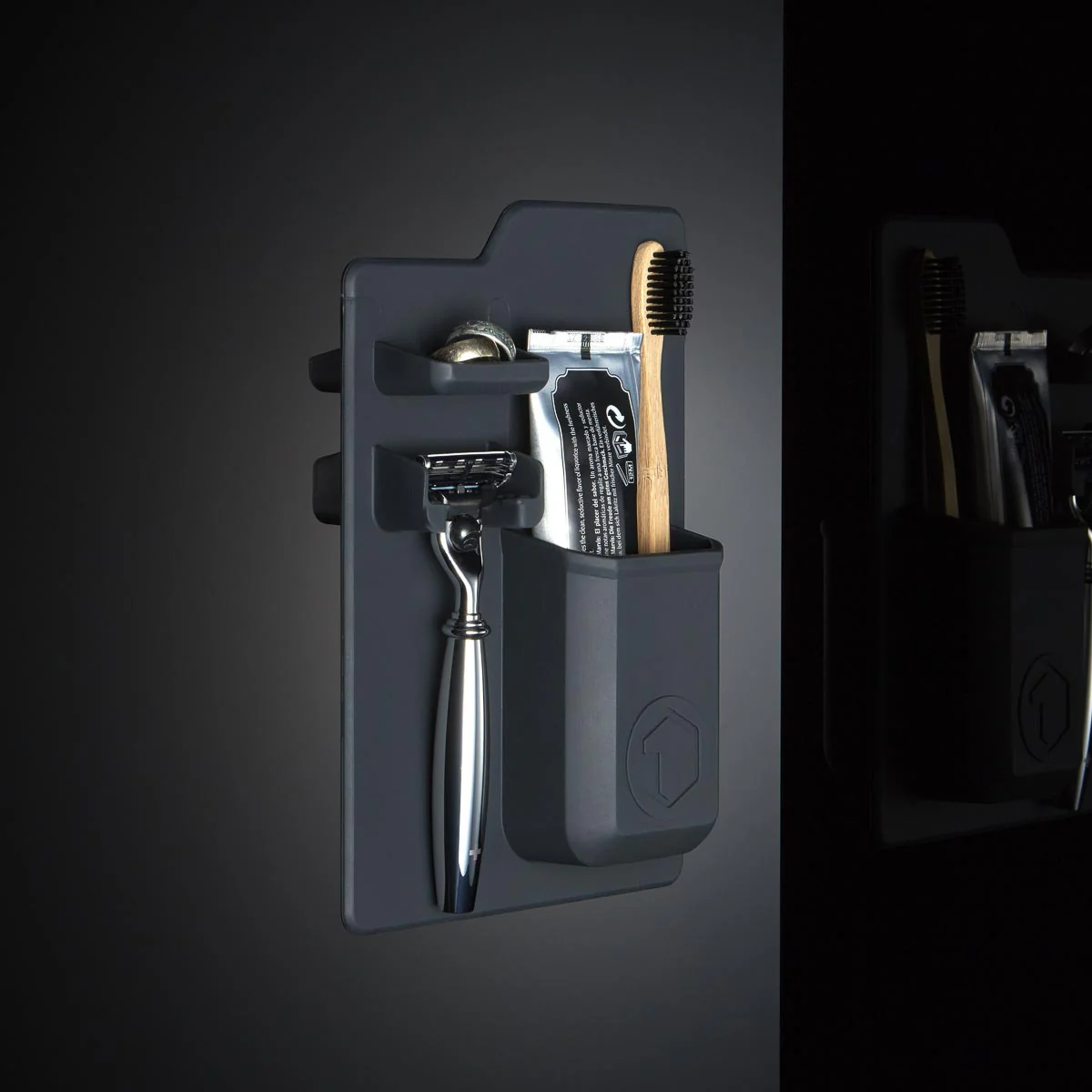TOOLETRIES The Harvey Toothbrush and Razor Holder Shower/Bathroom, Black - Image 8