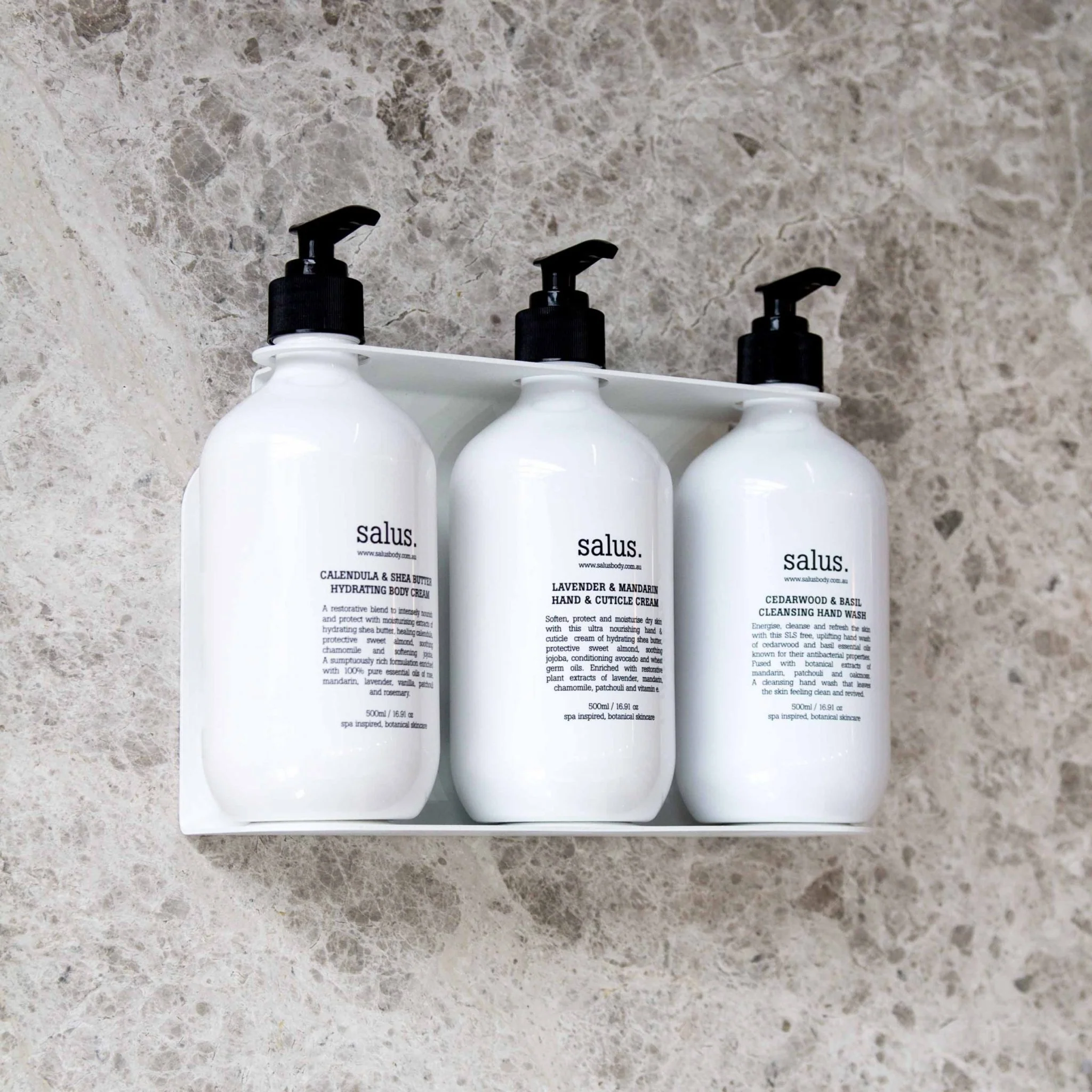 DESIGNSTUFF Triple Soap Dispenser Holder, White - Image 3
