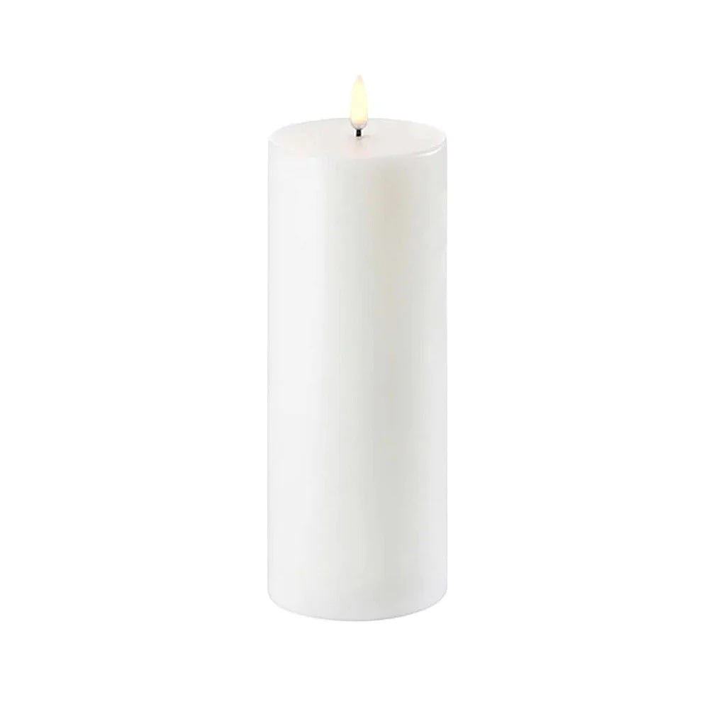 UYUNI LIGHTING Flameless Pillar Candle, Nordic White, W7.8 x H20cm - Image 2