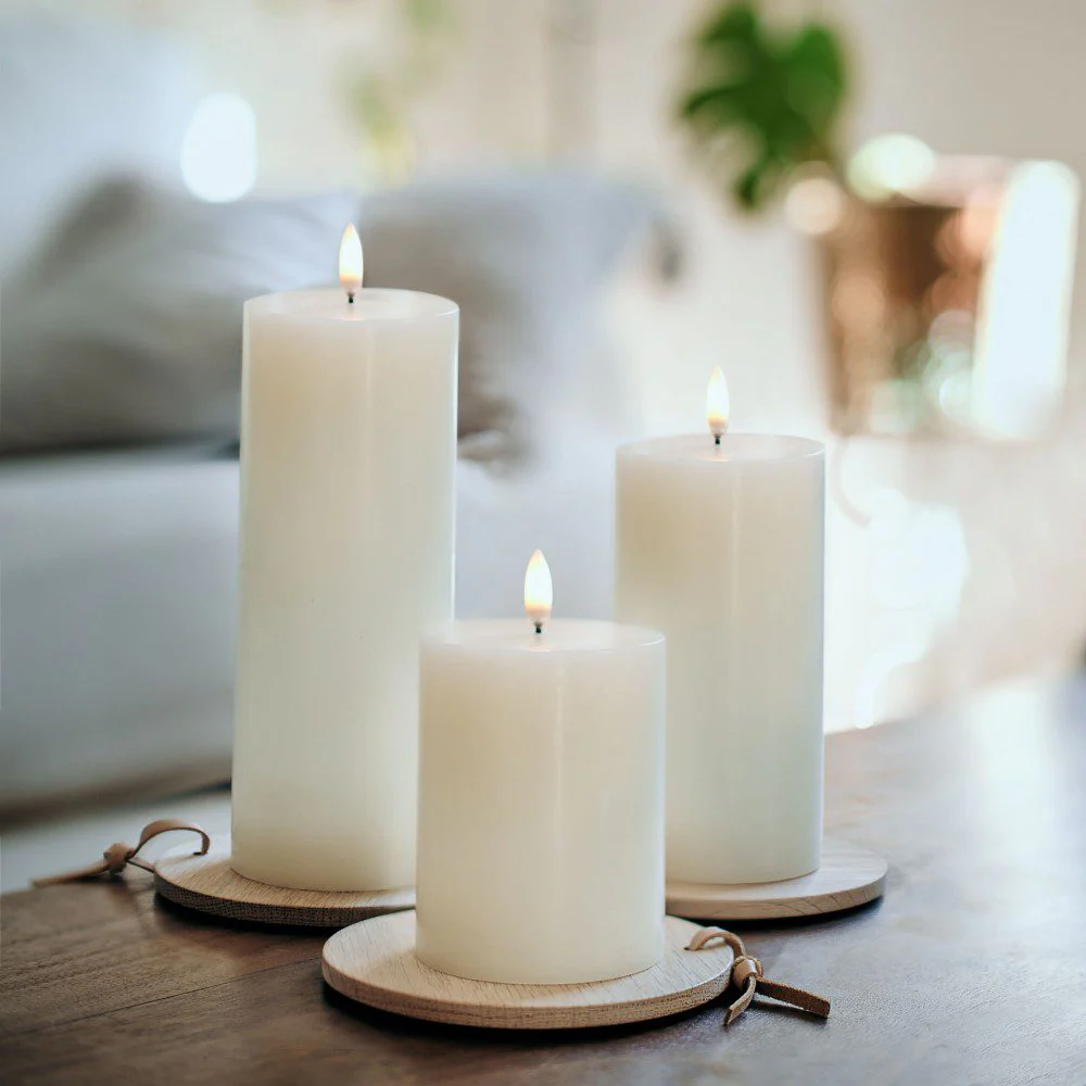 UYUNI LIGHTING Flameless Pillar Candle, Nordic White, W7.8 x H20cm - Image 8