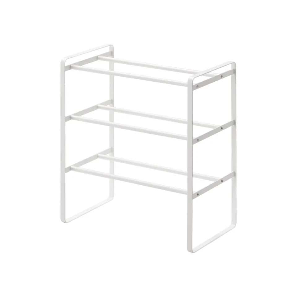 YAMAZAKI Frame Extendable Shoe Rack, 3 Tier, White - Image 7