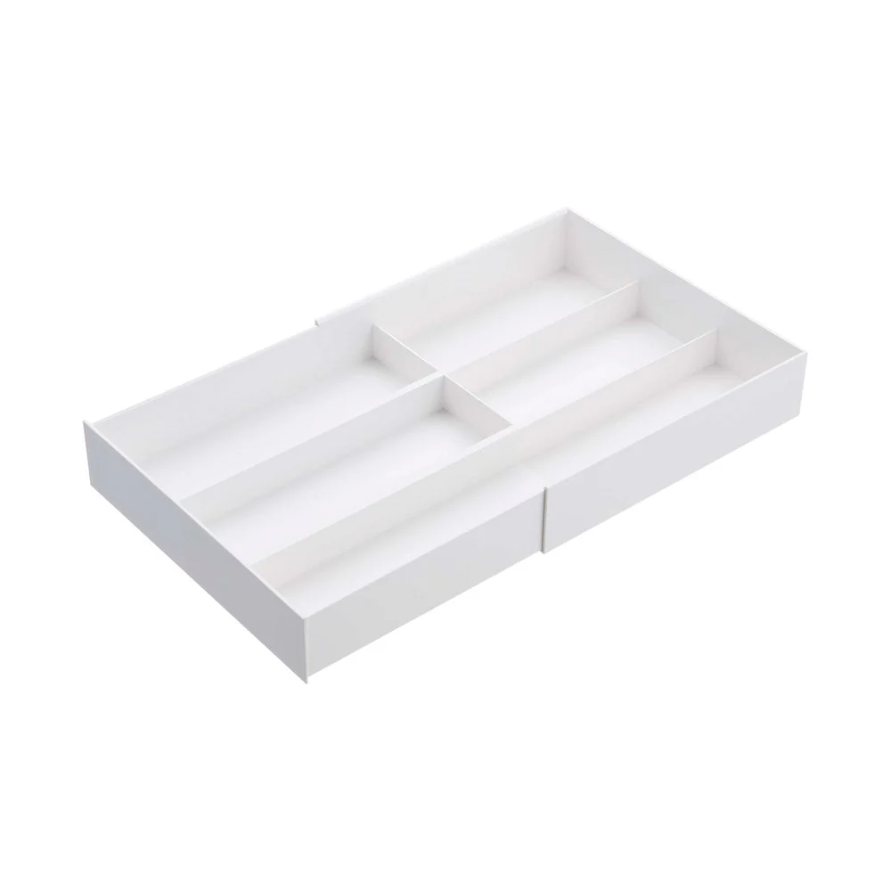 YAMAZAKI Tower Expandable Cutlery Drawer Organizer, White - Image 3