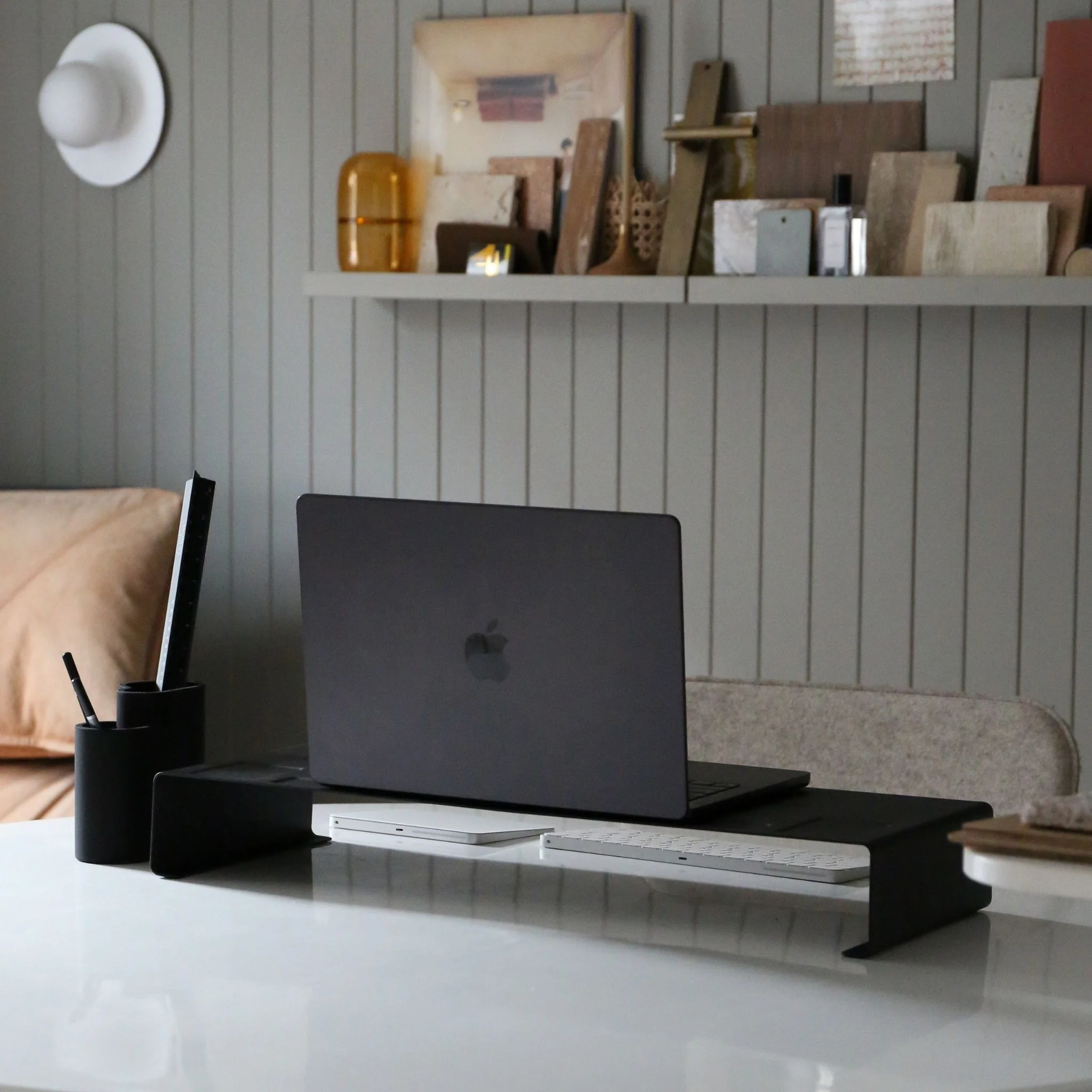 YAMAZAKI Tower Monitor Stand, Black - Image 3