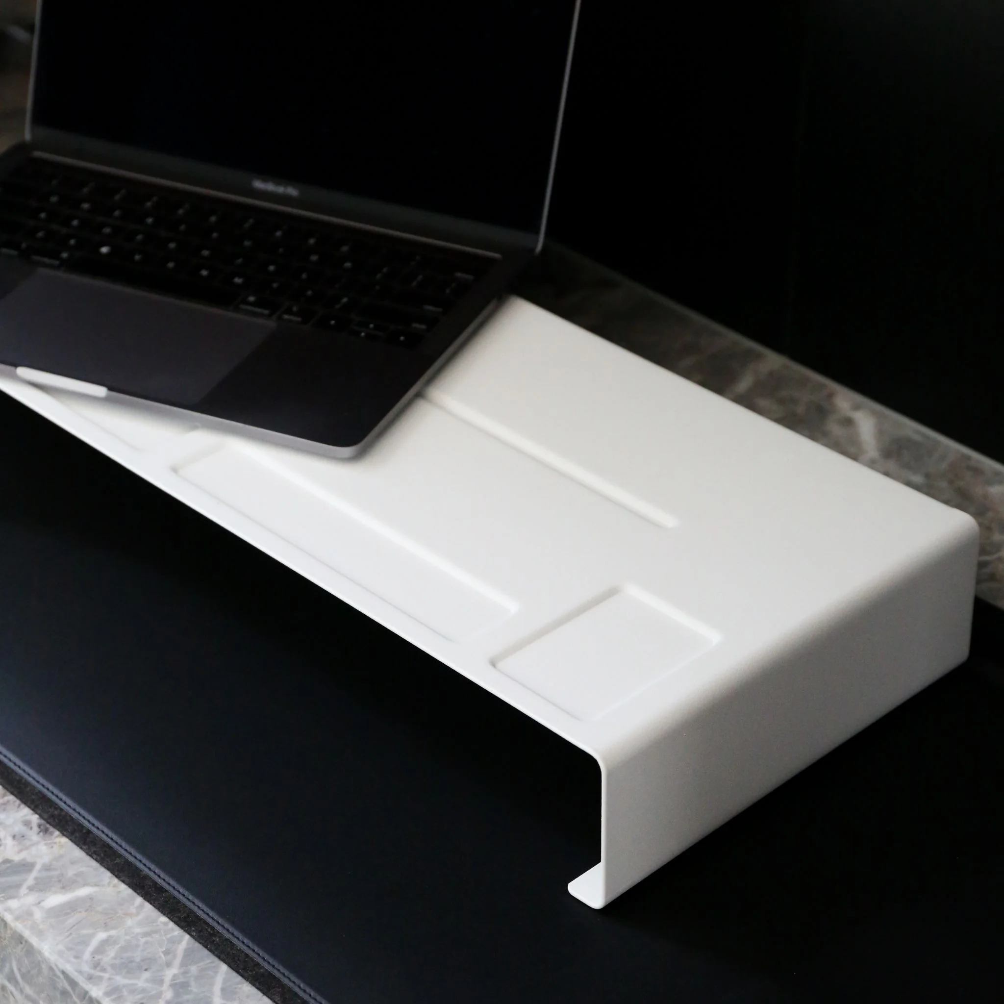 YAMAZAKI Tower Monitor Stand, White - Image 2