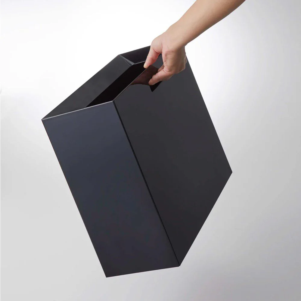 YAMAZAKI Tower Rectangular Trash Can/Rubish Bin, Black - Image 7