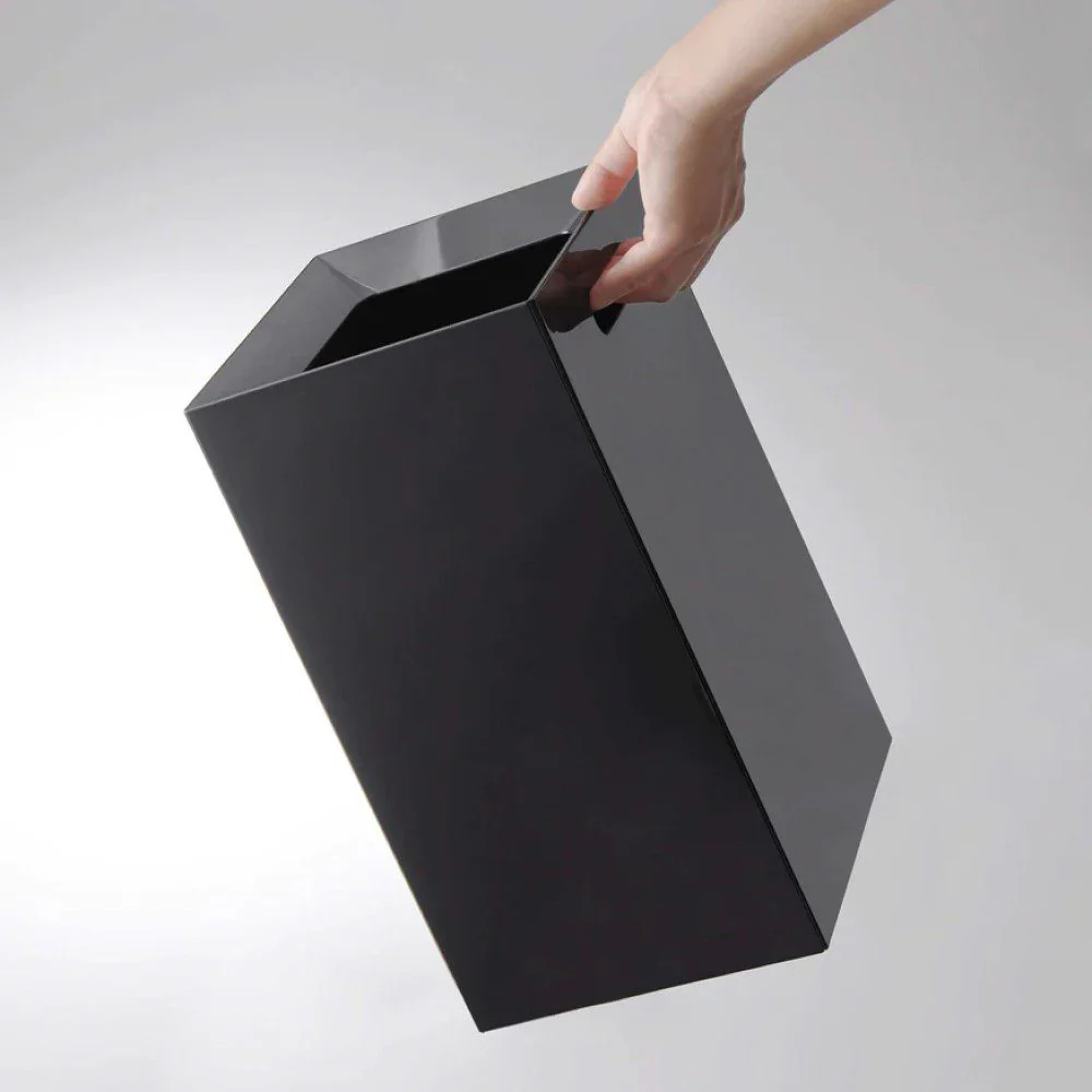 YAMAZAKI Tower Square Trash Can/Rubbish Bin, Black, H33 cm - Image 6
