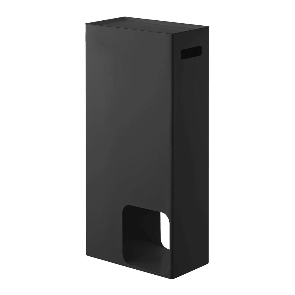 YAMAZAKI Tower Toilet Paper Stocker/Holder, Black - Image 2