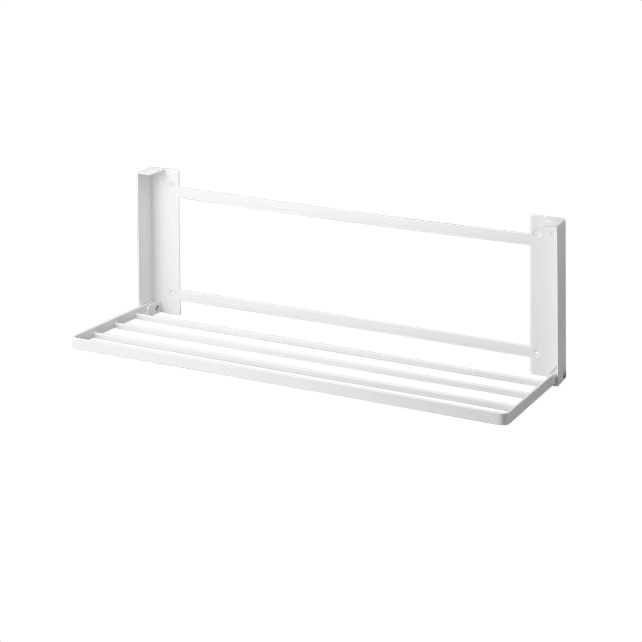 YAMAZAKI Tower Wall-Mounted Folding Clothes Drying Rack, White - Image 2